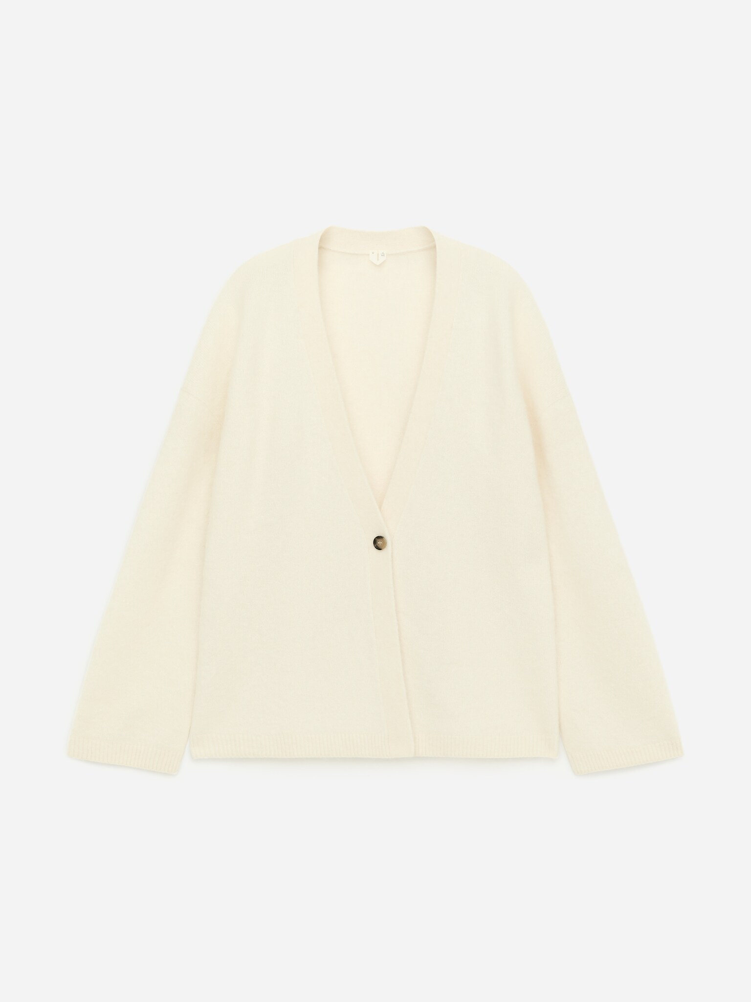 Cardigan en mélange de laine et d'alpaga - Blanc cassé/Dark Brown - 7