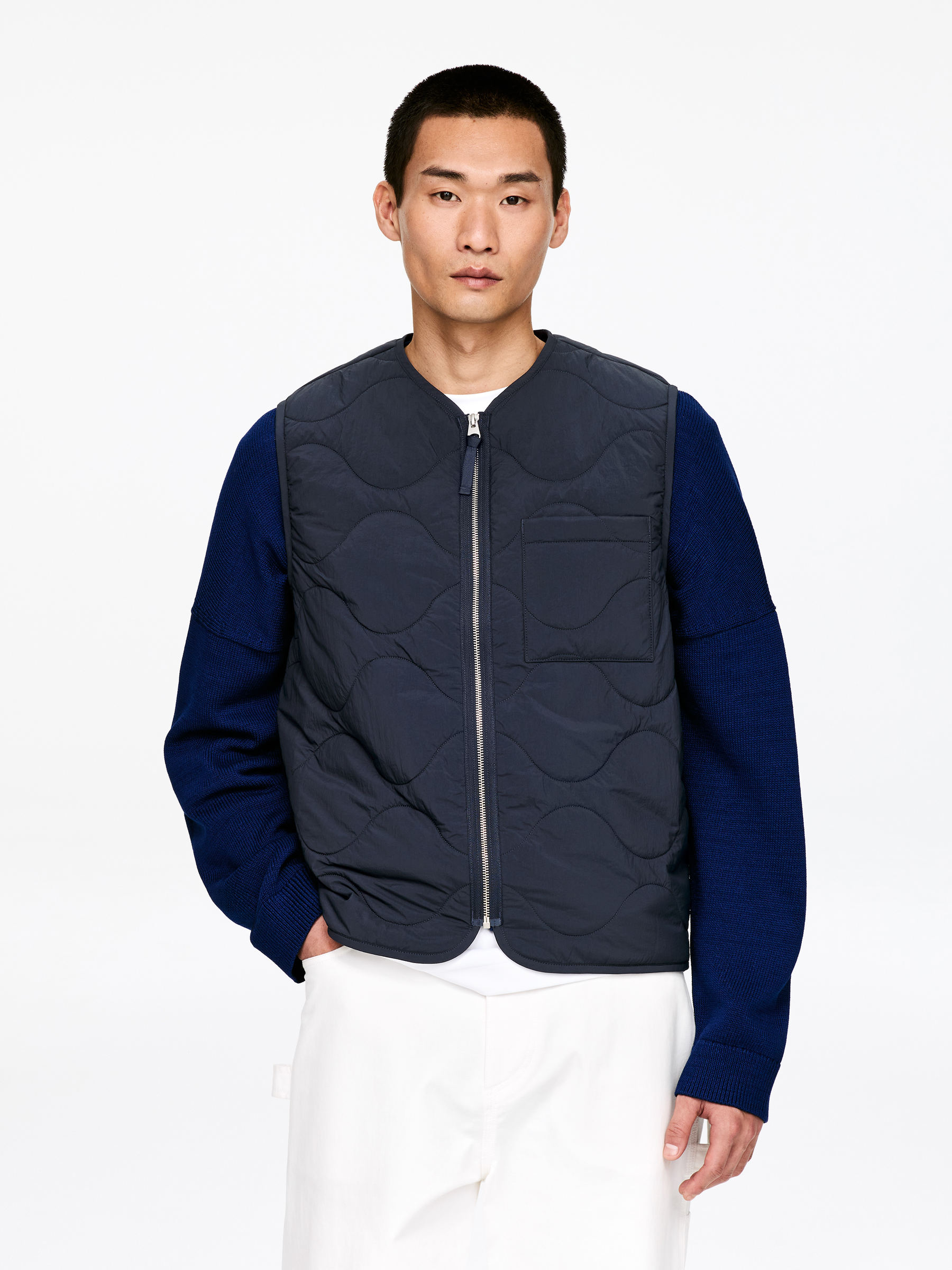 2-in-1 Quilted Liner Vest - Dark Blue - Regular fit - Men - StillMedia/Lookbook - 42