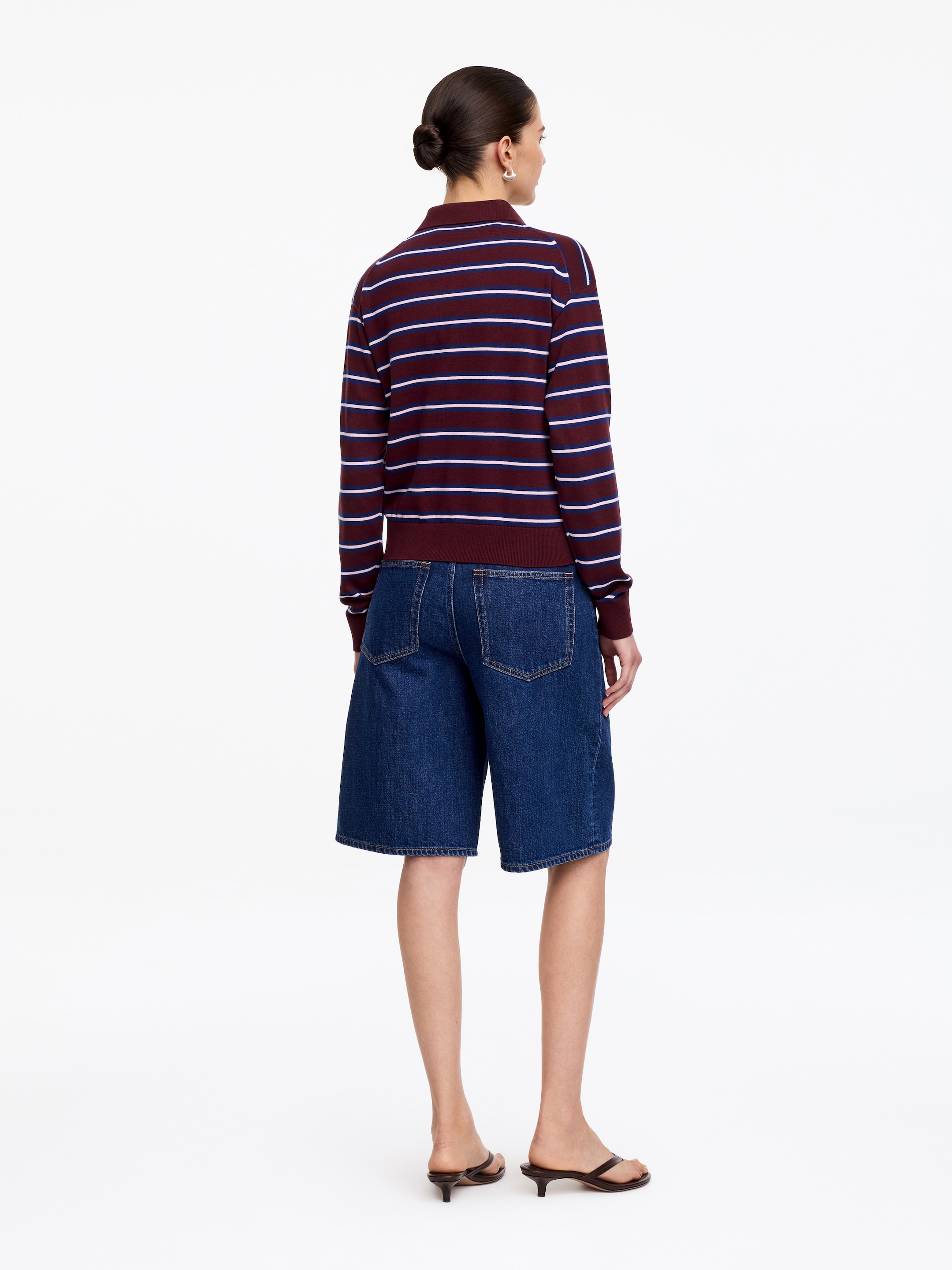 Polo en maille - Rouge foncé/Bleu/Rose - Regular fit - Femme - StillMedia/Lookbook - 2