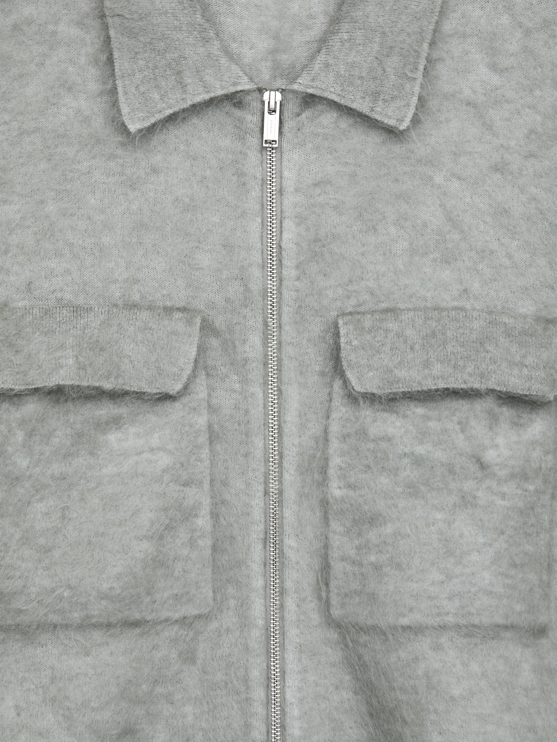Strickjacke aus Mohair und Wolle - Grau - Regular Fit - Damen - StillMedia/DescriptiveDetail - 1