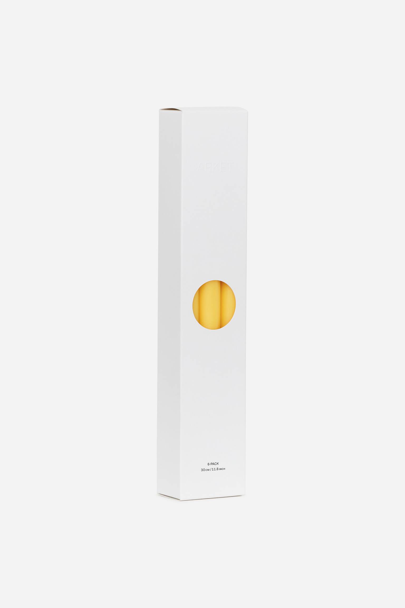 Комплект от 6 конусовидни свещи - Жълто/Off White/Розово