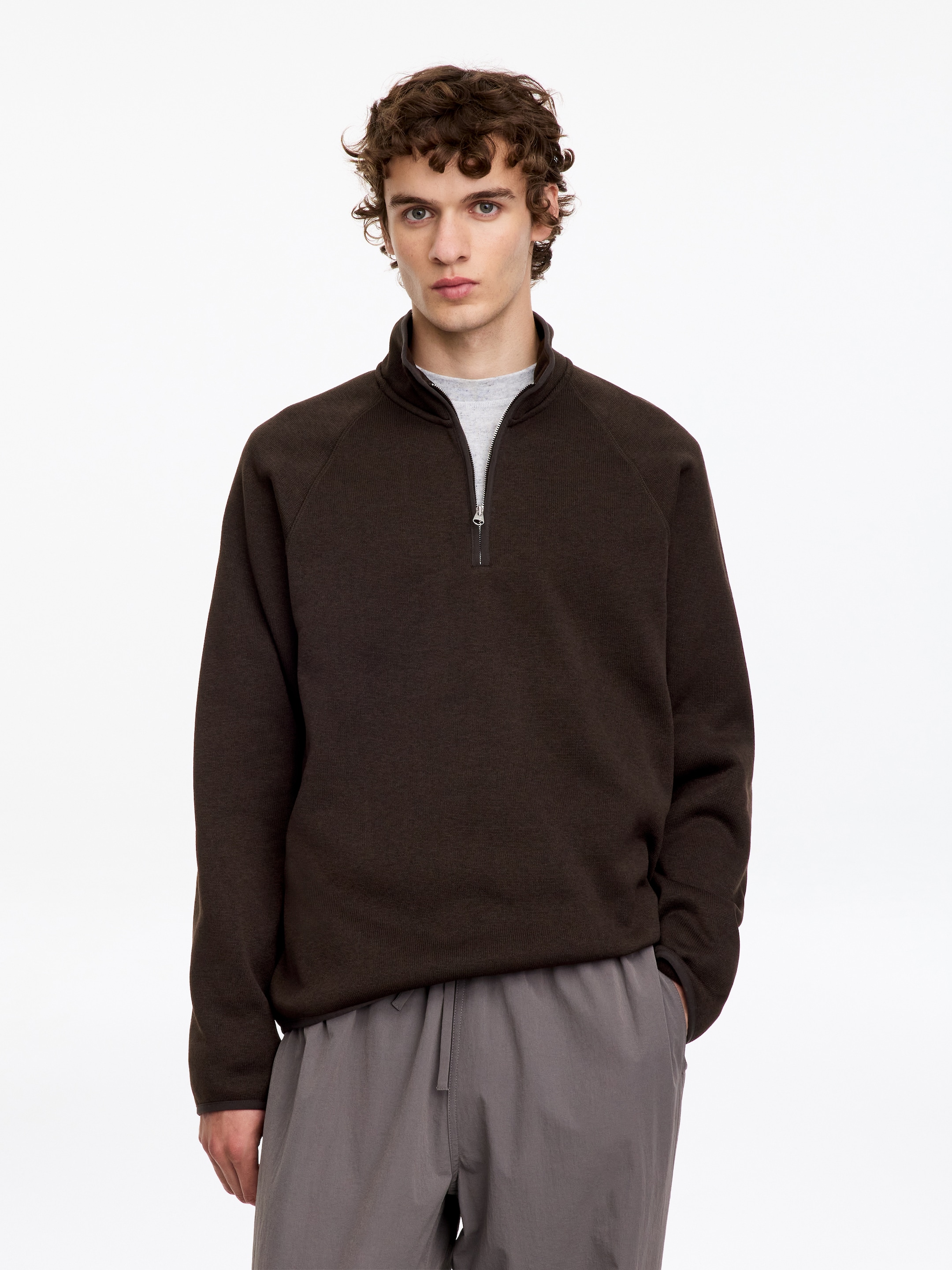 ARKET ACTIVE Half-Zip Jumper-Brown-20302