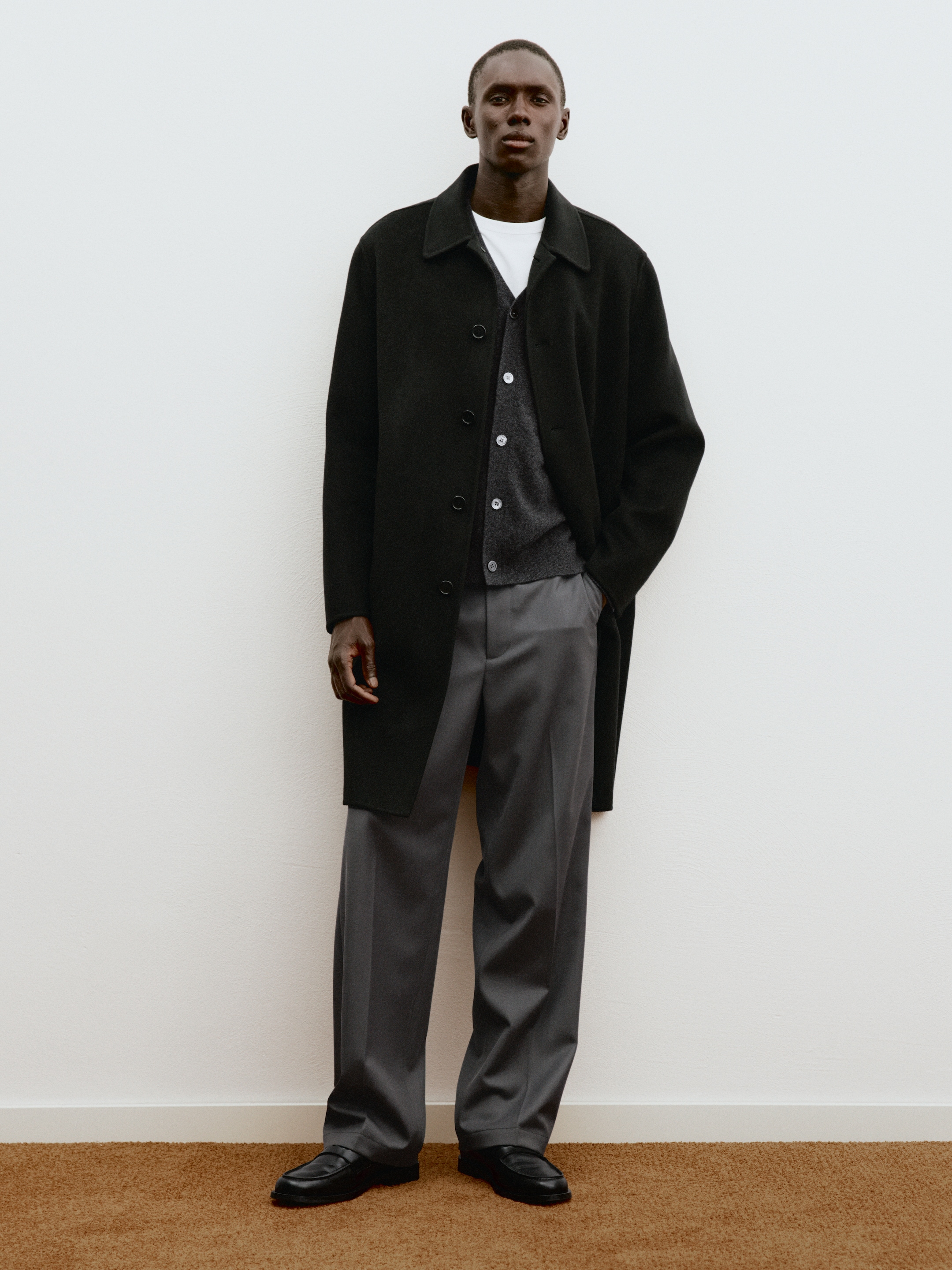 Pantalon large en mélange de laine - Bleu foncé - Relaxed fit - men - StillMedia/Environmental - 1