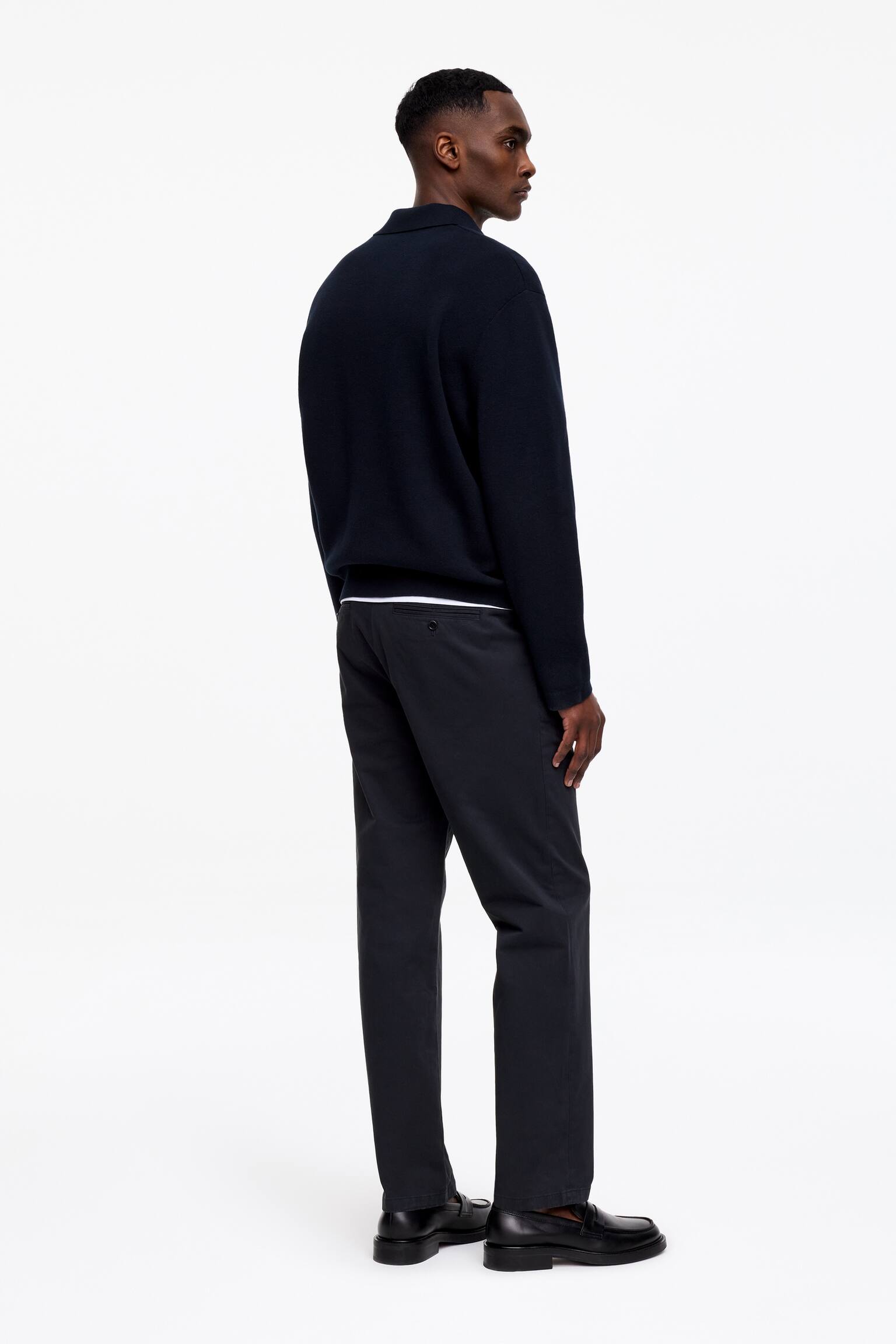 Rechte katoenen chino - Donkerblauw/Kakigroen/Beige - 4