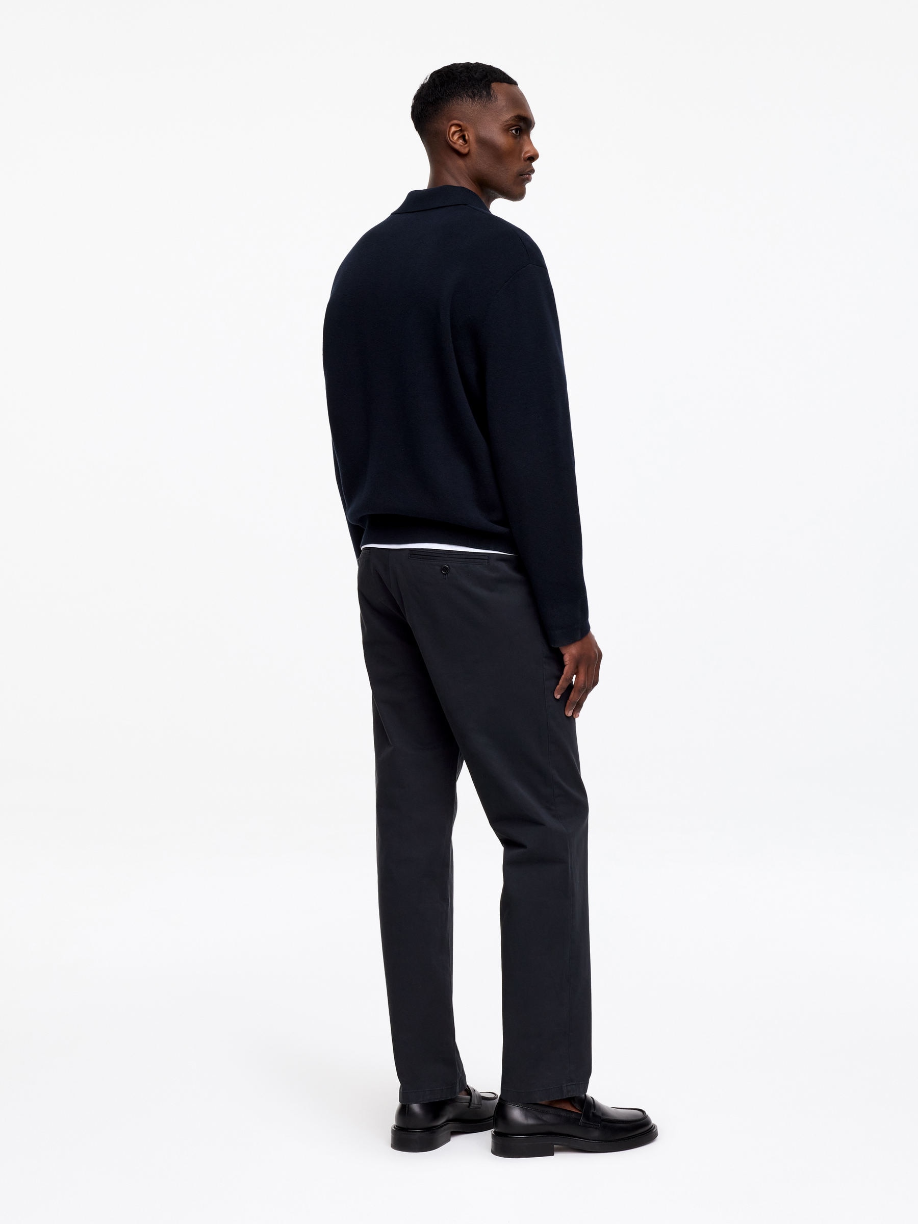 Pantalon chino droit en coton - Bleu foncé - Regular fit - Homme - StillMedia/Lookbook - 3