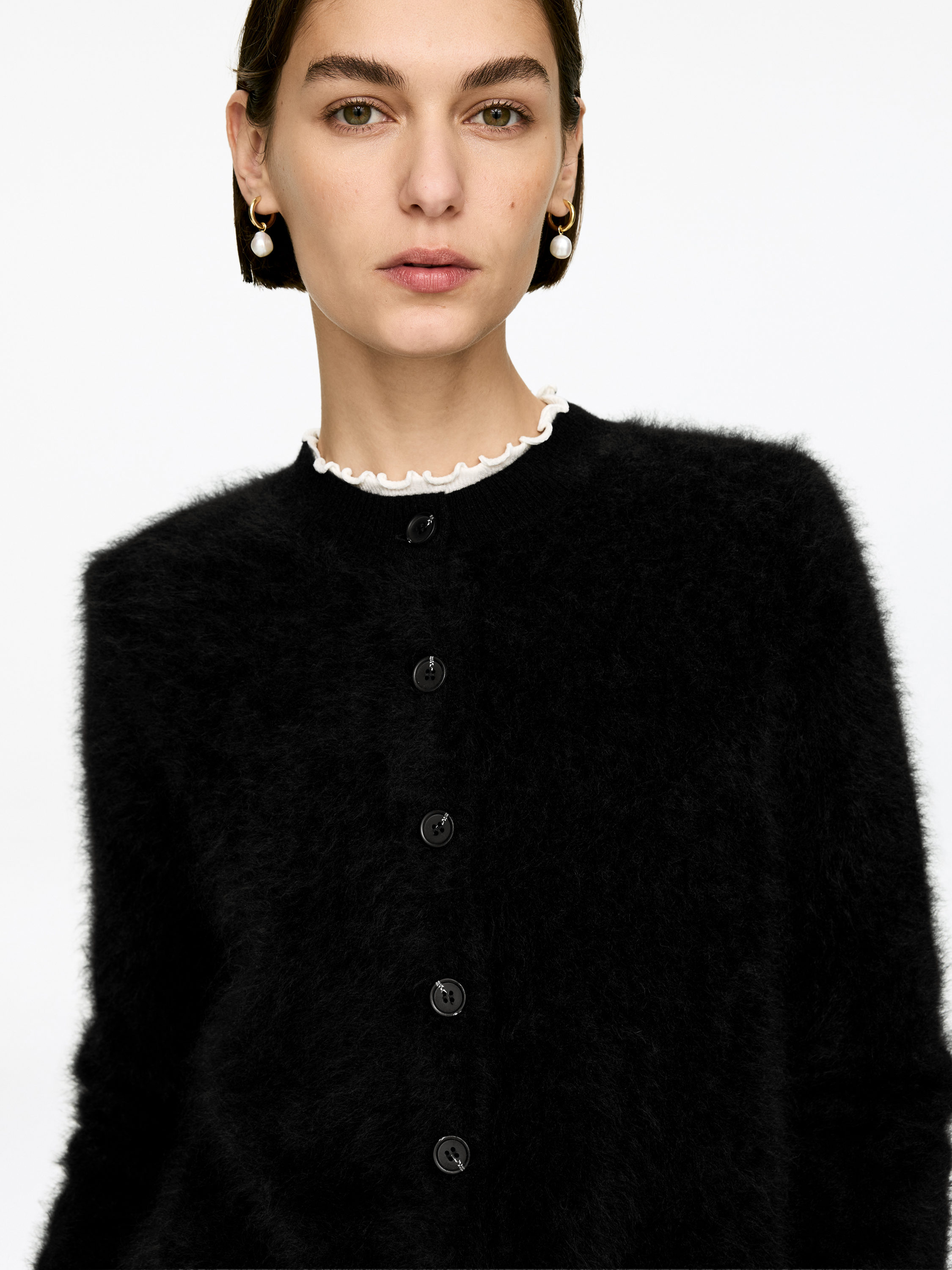 Strickjacke aus reinem, gebürstetem Kaschmir - Schwarz - Regular Fit - Women - StillMedia/Lookbook - 3