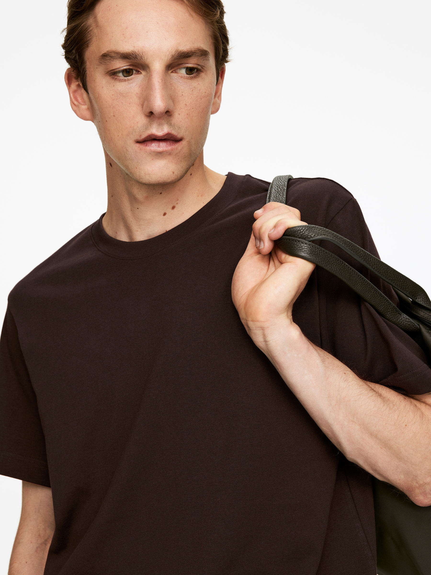 220 GSM Relaxed T-Shirt - Dark Brown - Regular fit - Men - StillMedia/Lookbook - 5