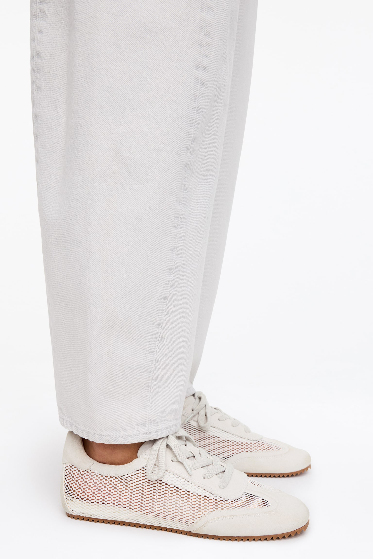 Sneakers van mesh en suède - Wit - 1