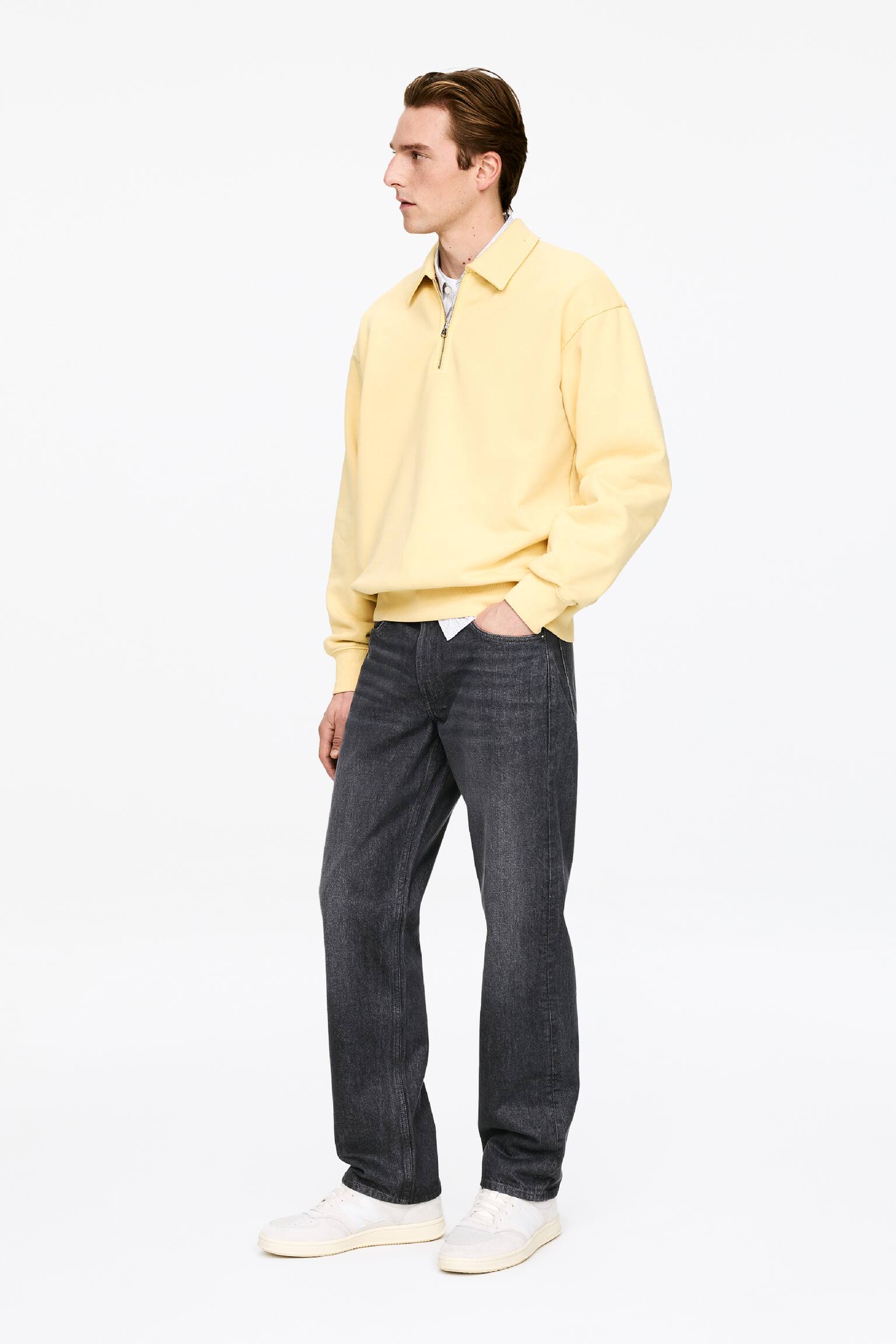 Calças de ganga largas de corte reto OCEAN - Cinzento/Preto/Azul/Azul escuro/Cru - 6