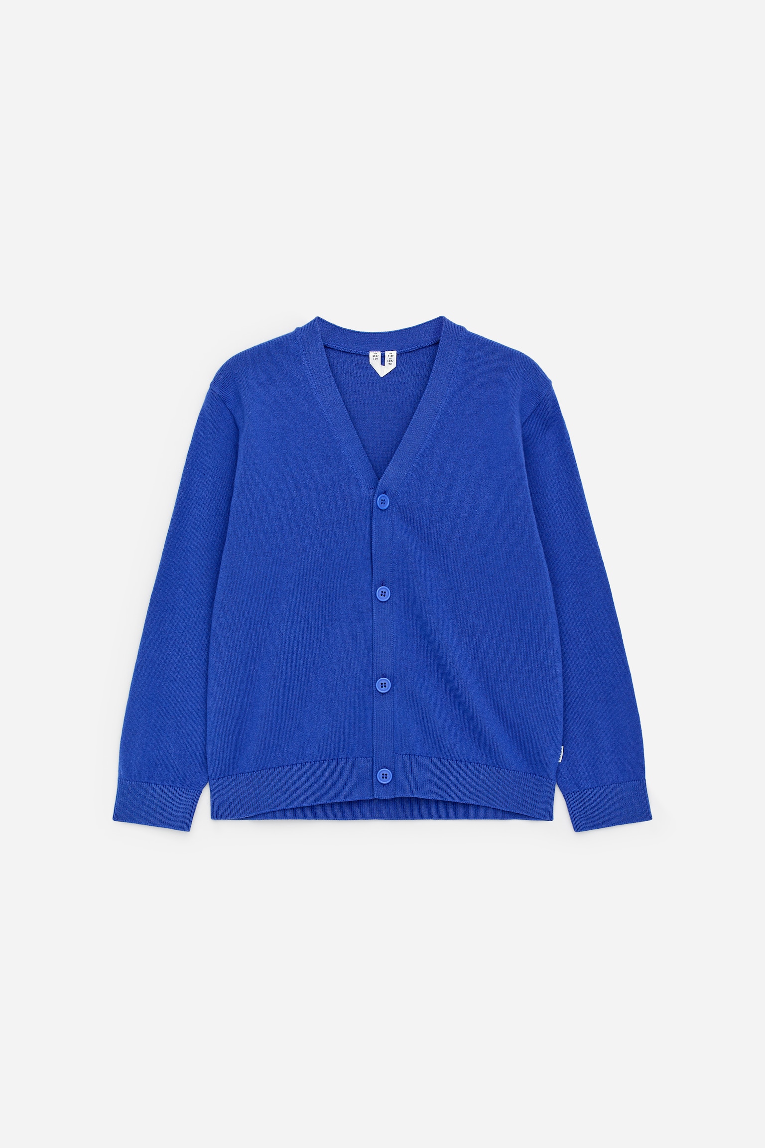 Cárdigan de lana y algodón - Azul brillante/Verde