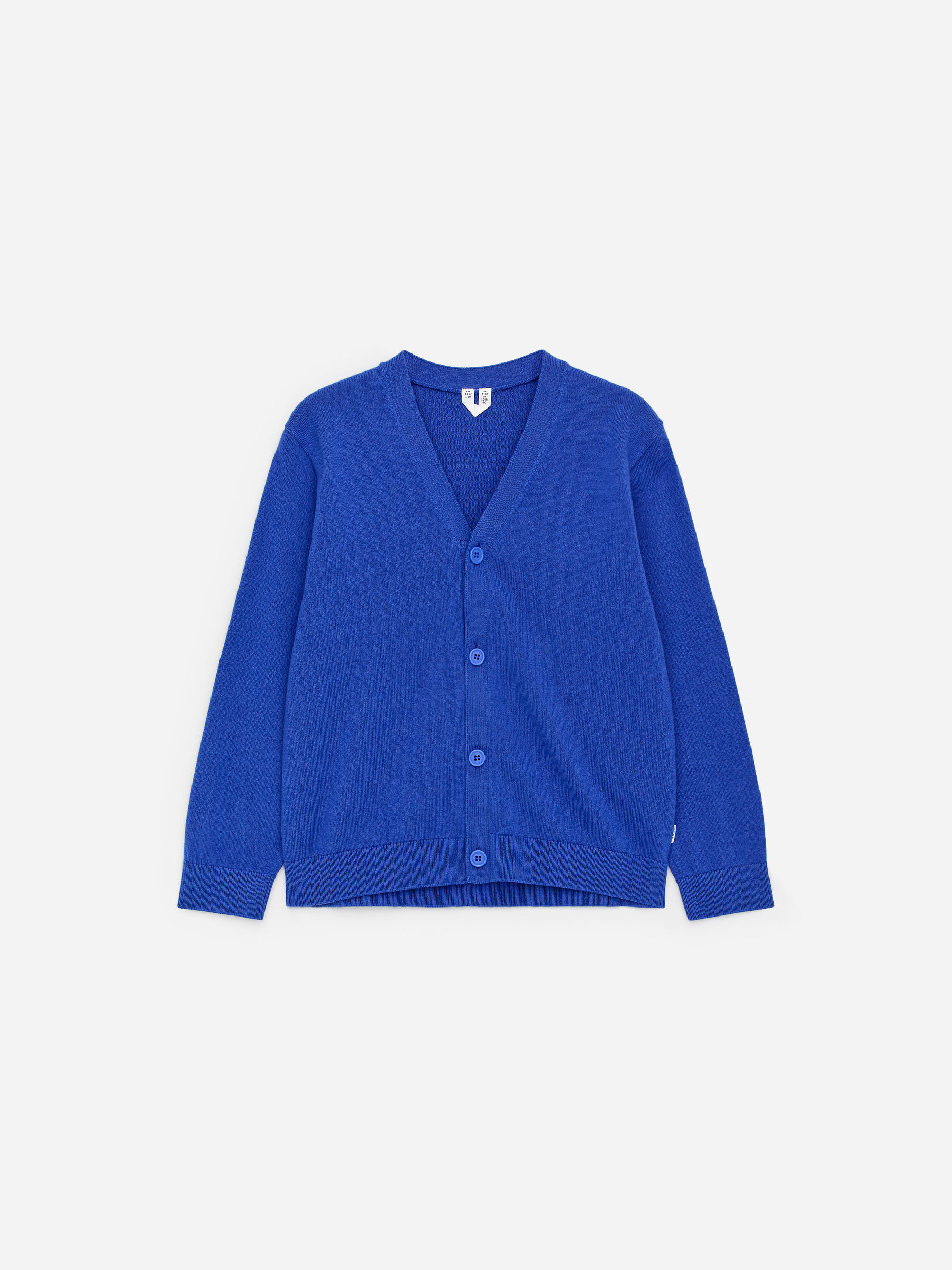 Cardigan i bomull och ull.-Blå-18410