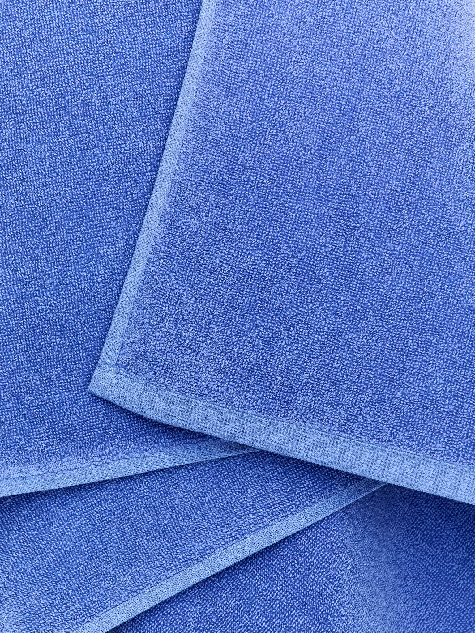 Badhanddoek 70 x 140 cm - Middenblauw/Gebroken wit/Zachtgroen - 3