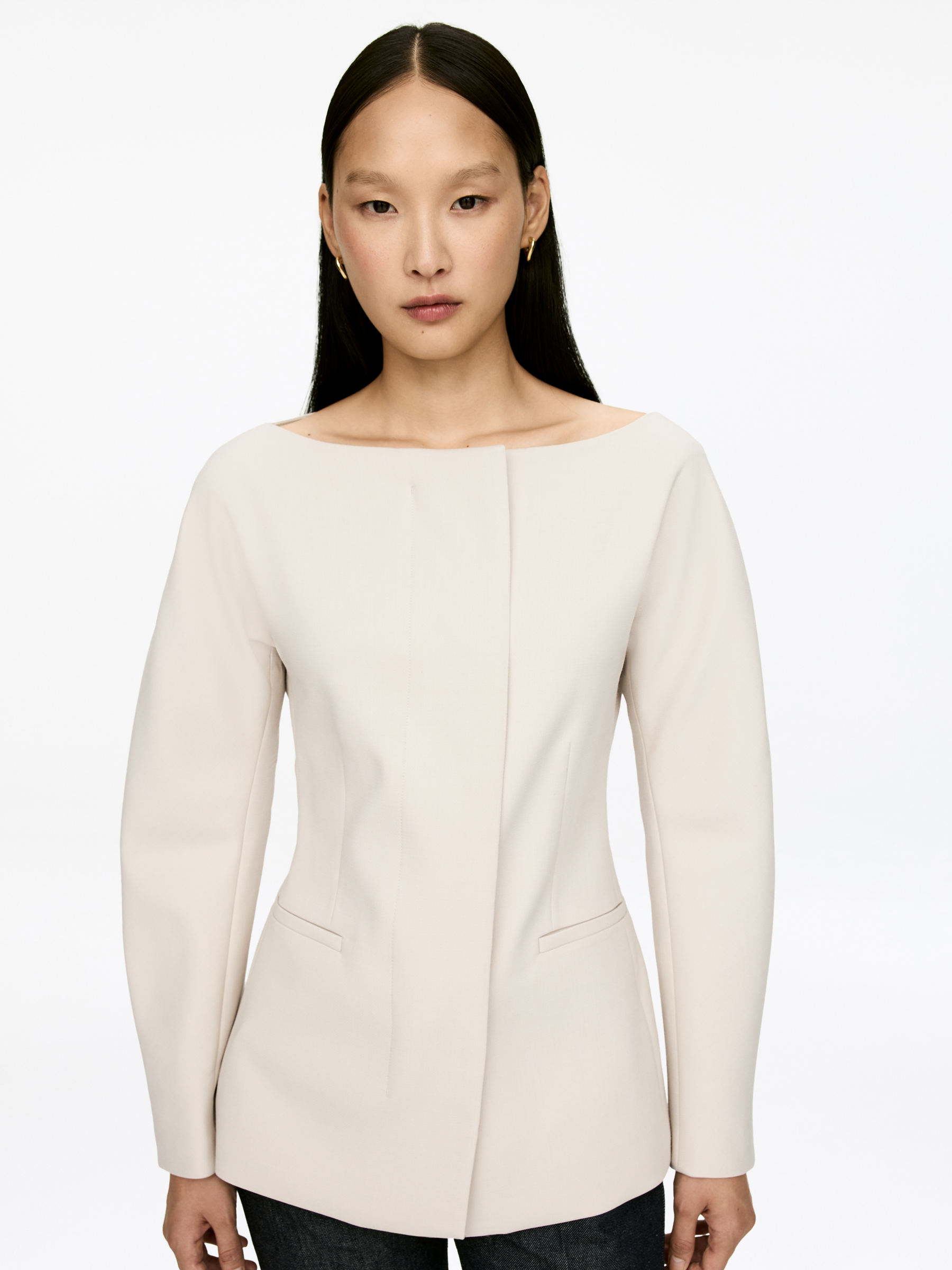 Blazer à col ouvert - Beige - Slim fit - Femme - StillMedia/Lookbook - 4