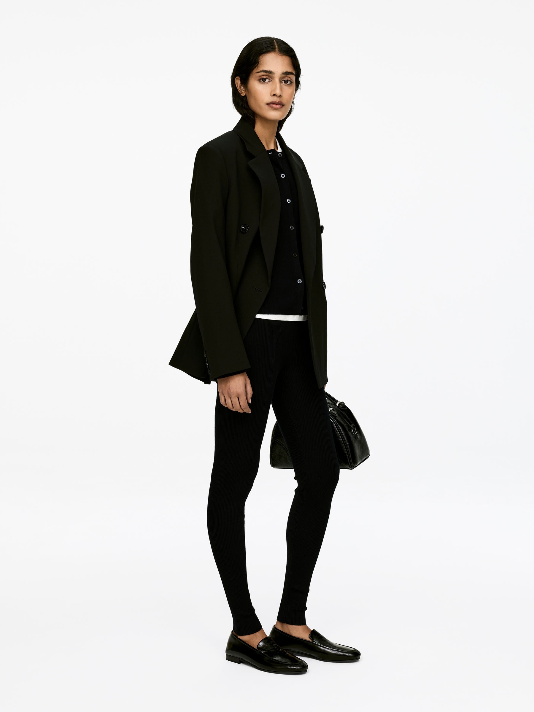 Leggings côtelés en mérinos - Noir - Slim fit - Femme - StillMedia/Lookbook - 7