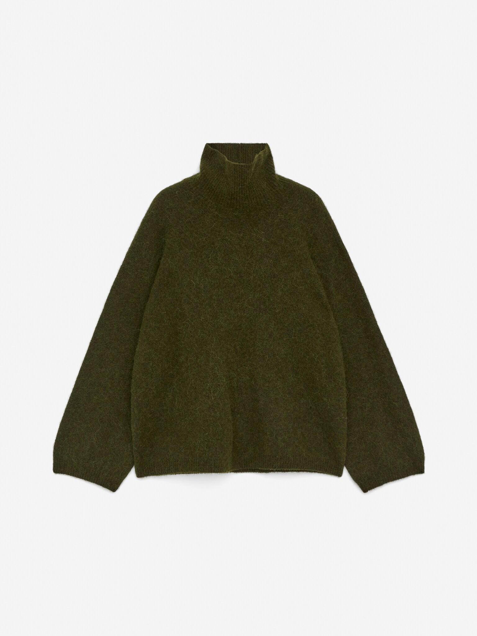 Sweter z golfem - Ciemnozielony - 2