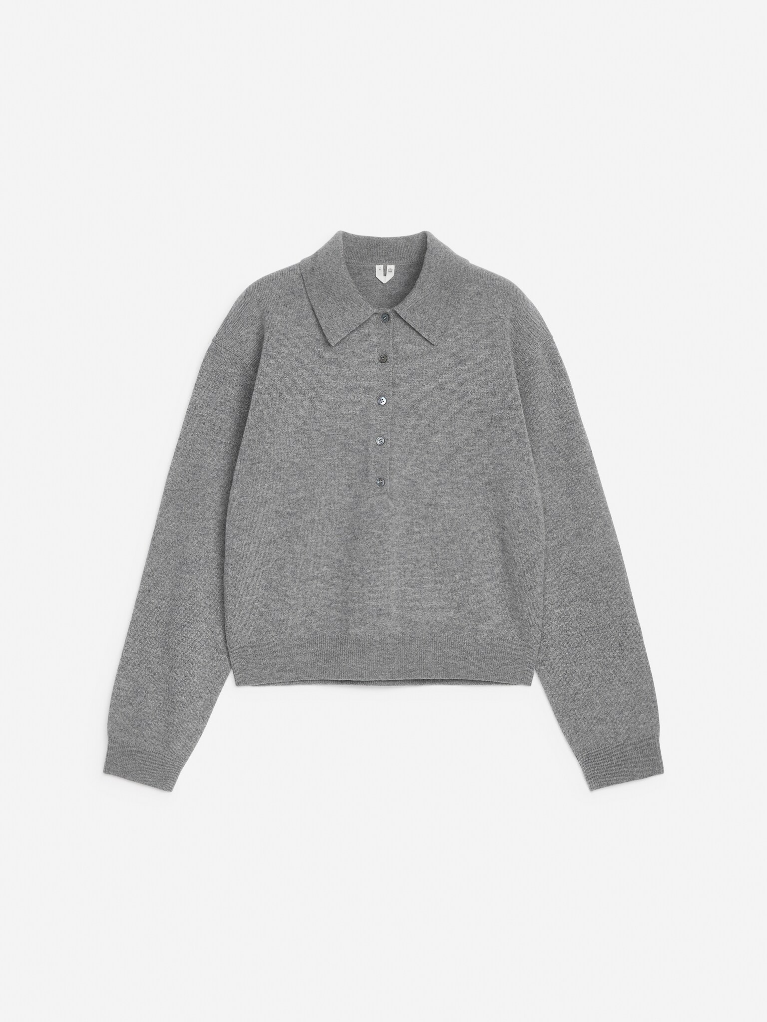Wool Polo Jumper - Grey/Dark Grey