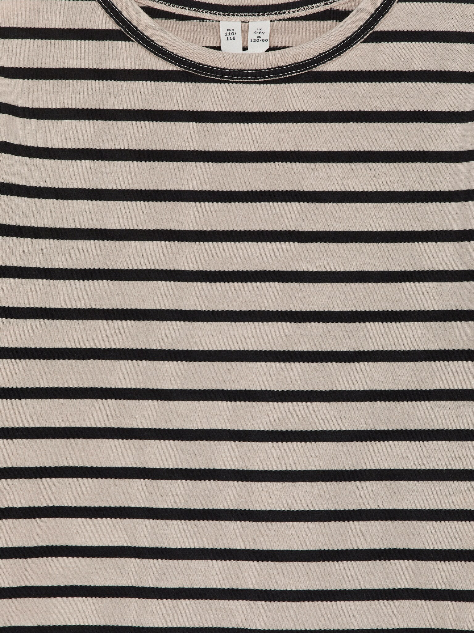 Long-Sleeve Cotton T-Shirt - Beige/Black - 2