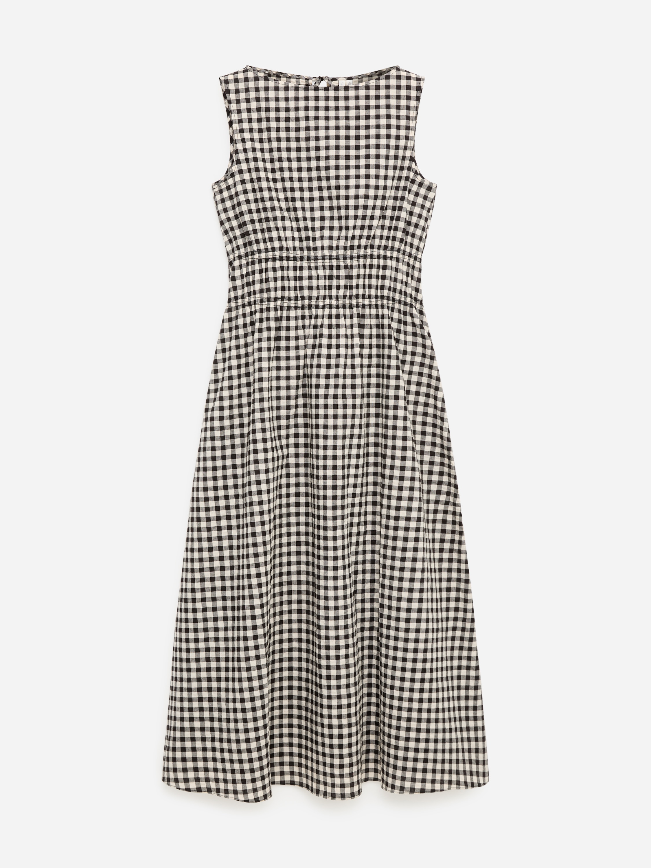 Kleid aus Seersucker-Weiß/Schwarz