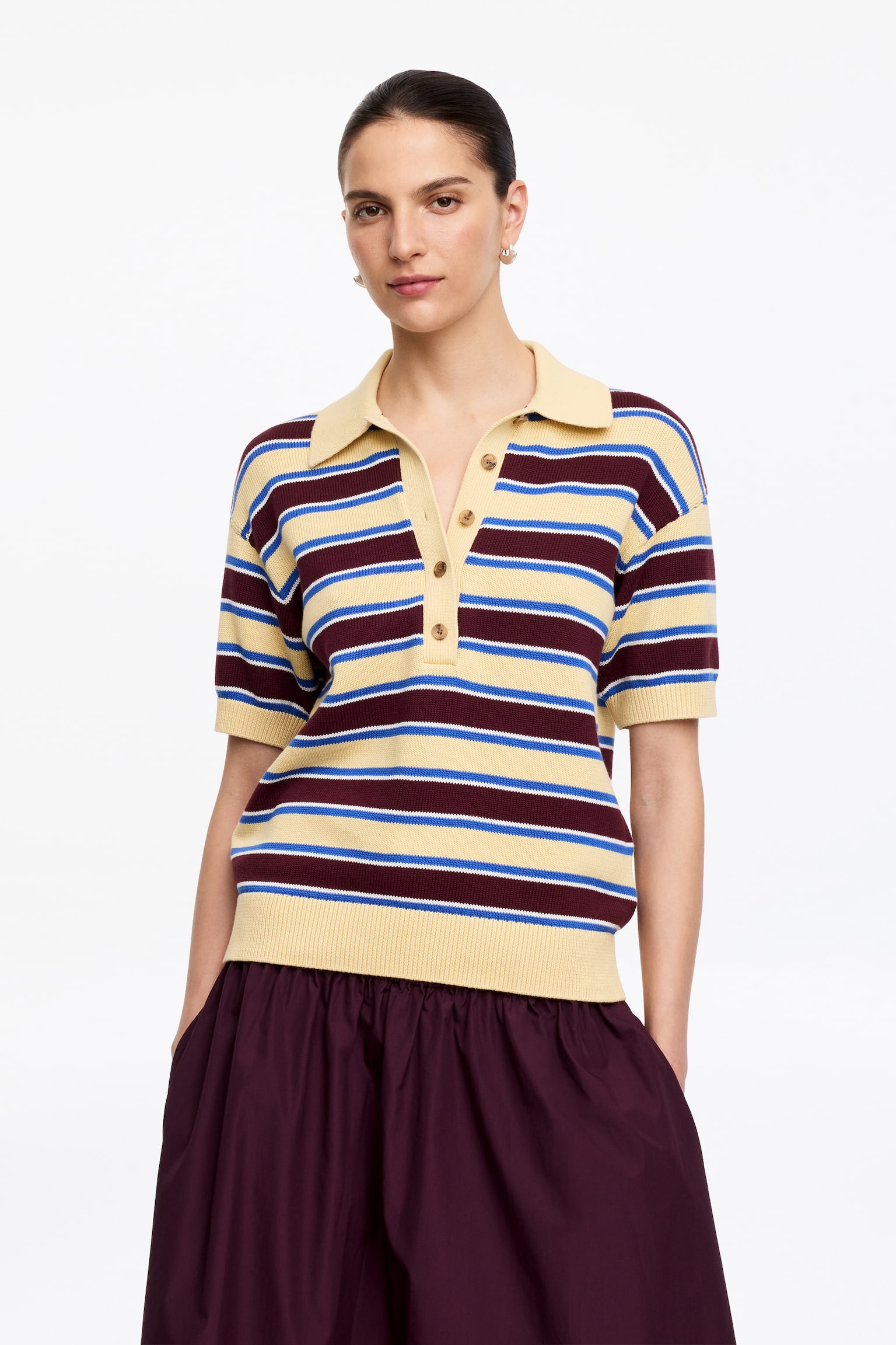 Polo de manga corta - Amarillo/azul/Marrón/blanco - 1