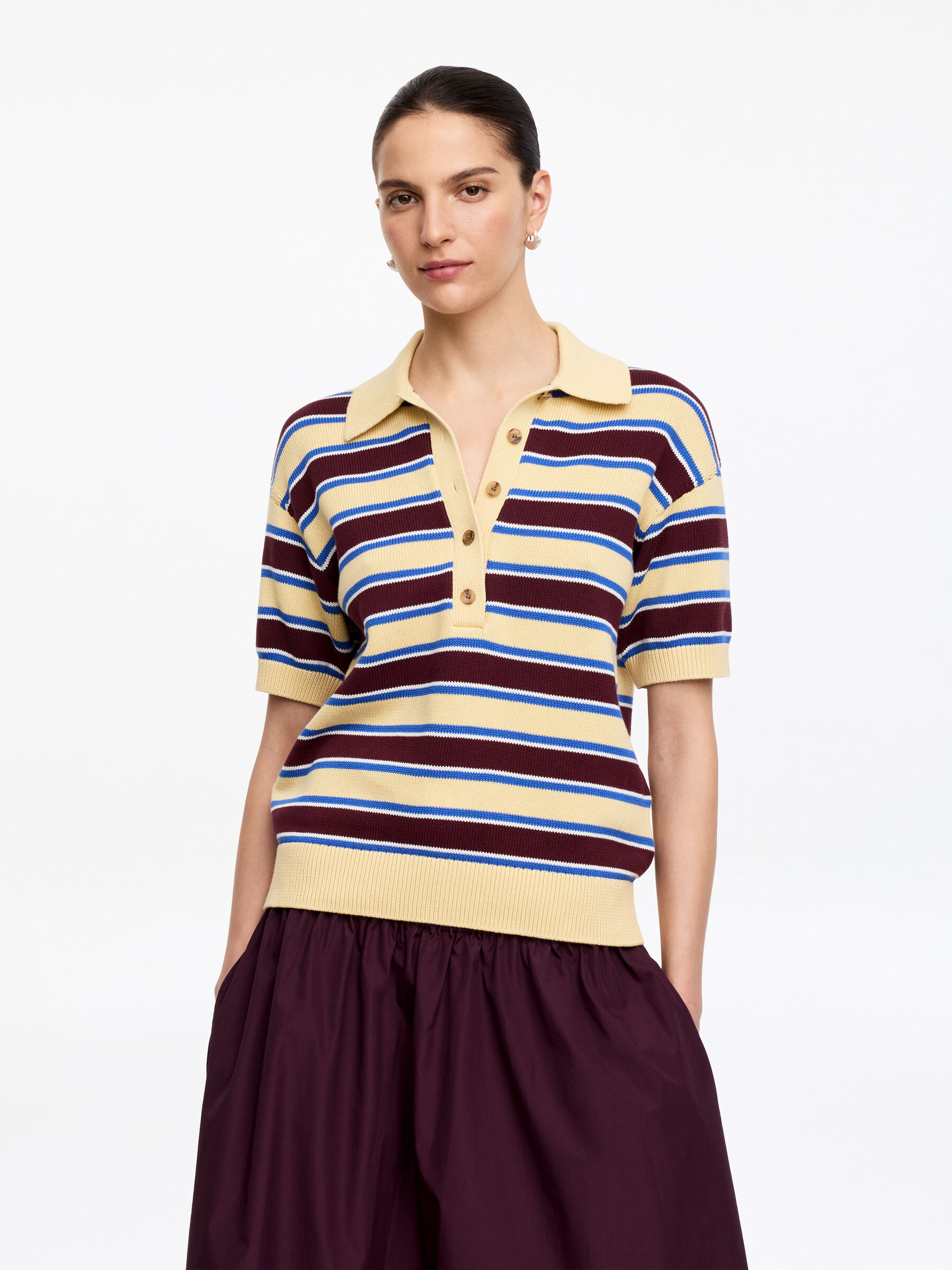 Short-Sleeve Cotton Polo Shirt-#D2C594-19629