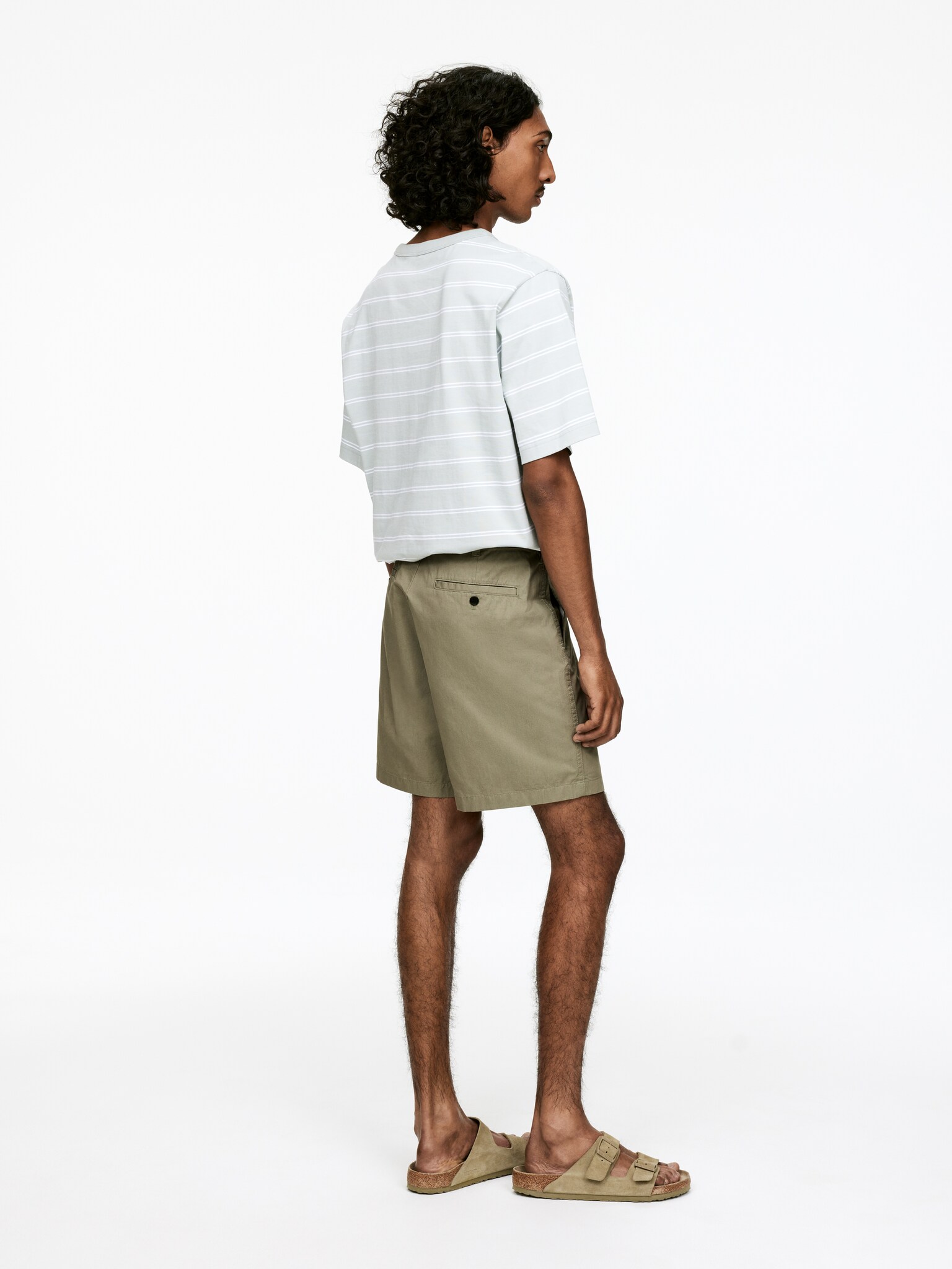 Short en coton - Vert kaki/Bleu foncé/Beige clair/Vert foncé - 3