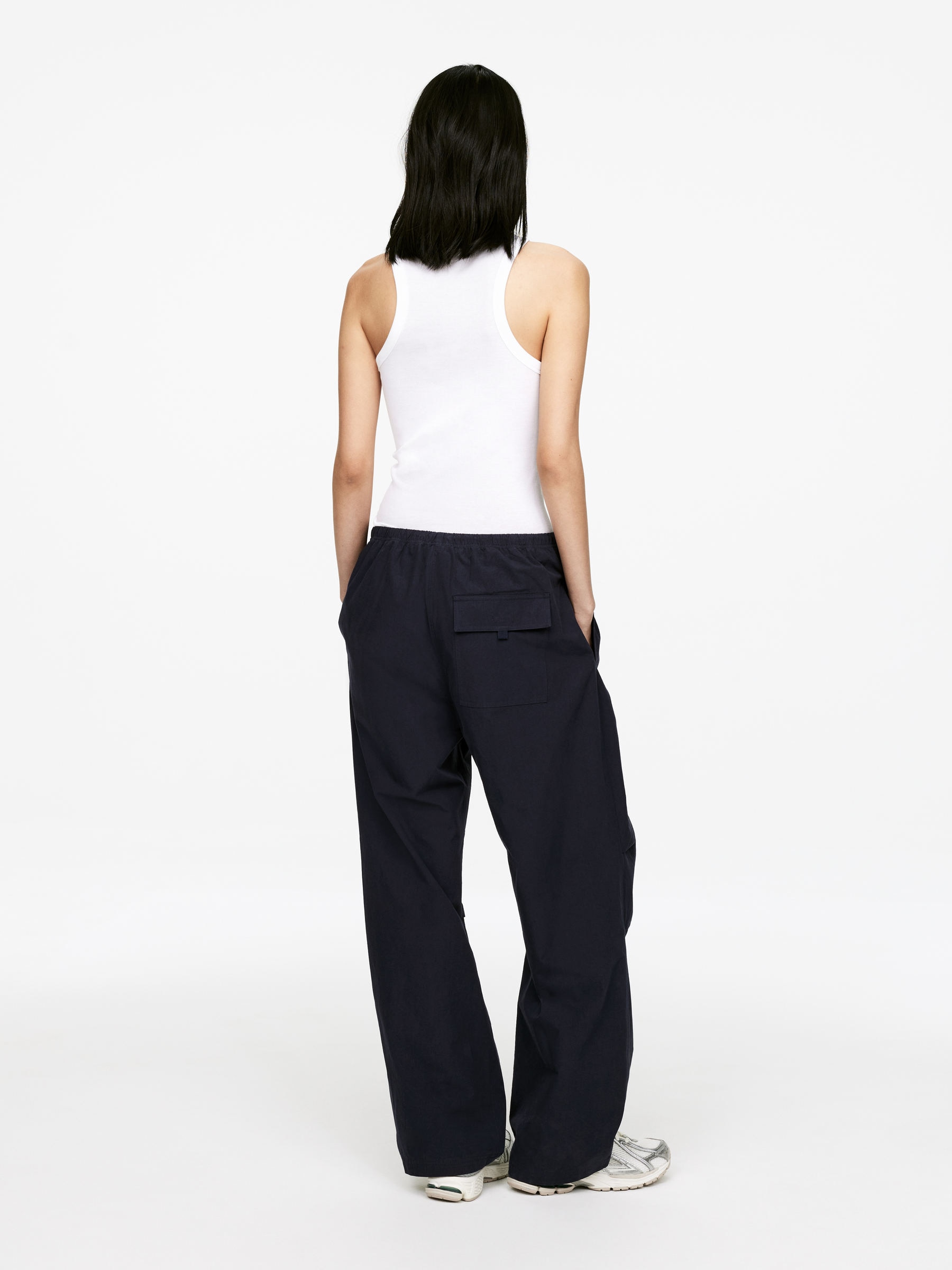 Activewear Cotton Trousers - Dark Blue - Loose fit - Women - StillMedia/Lookbook - 5