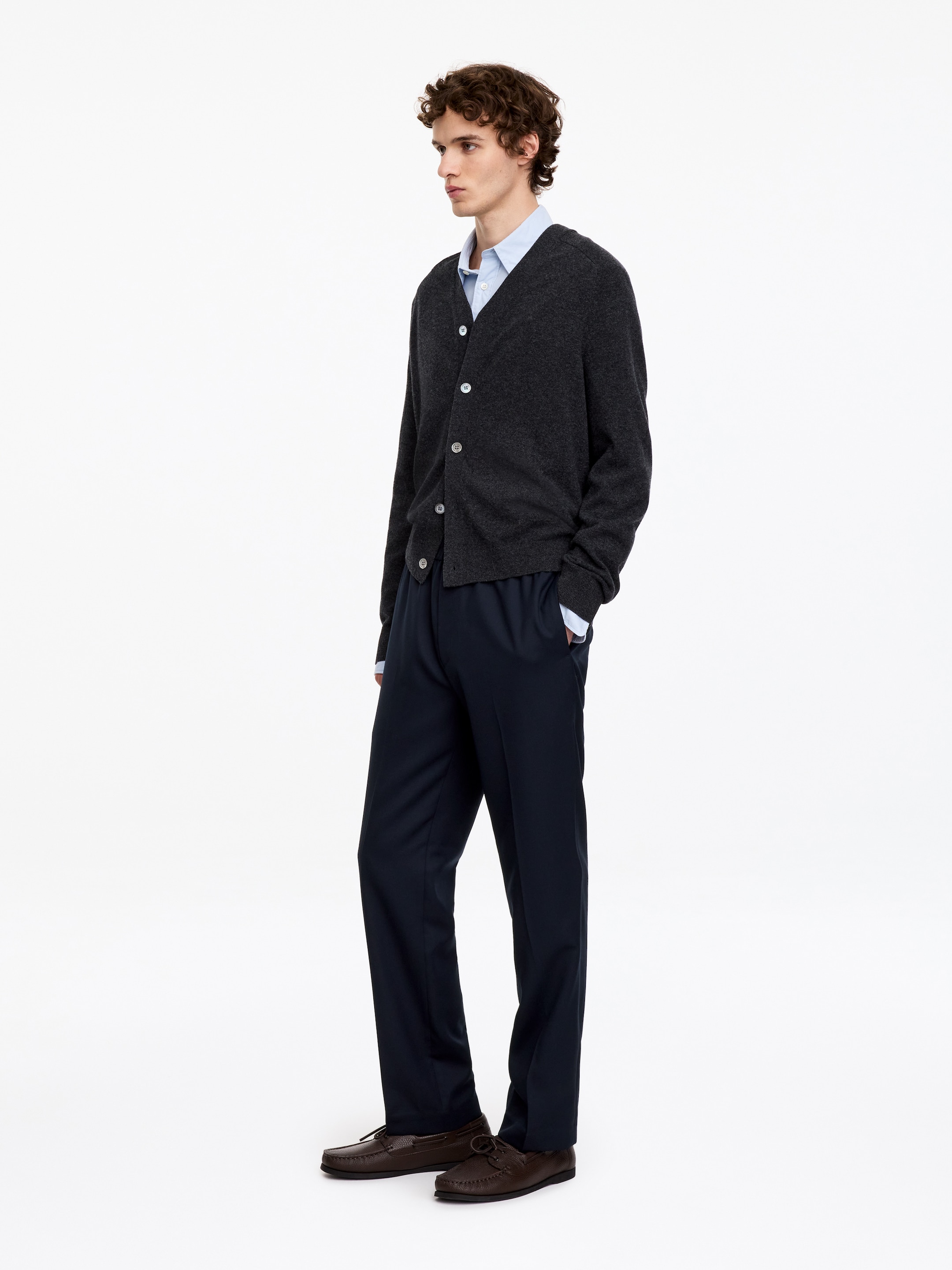 Hose aus Wollmischung mit Kordelzug - Navy - Regular Fit - men - StillMedia/Lookbook - 3