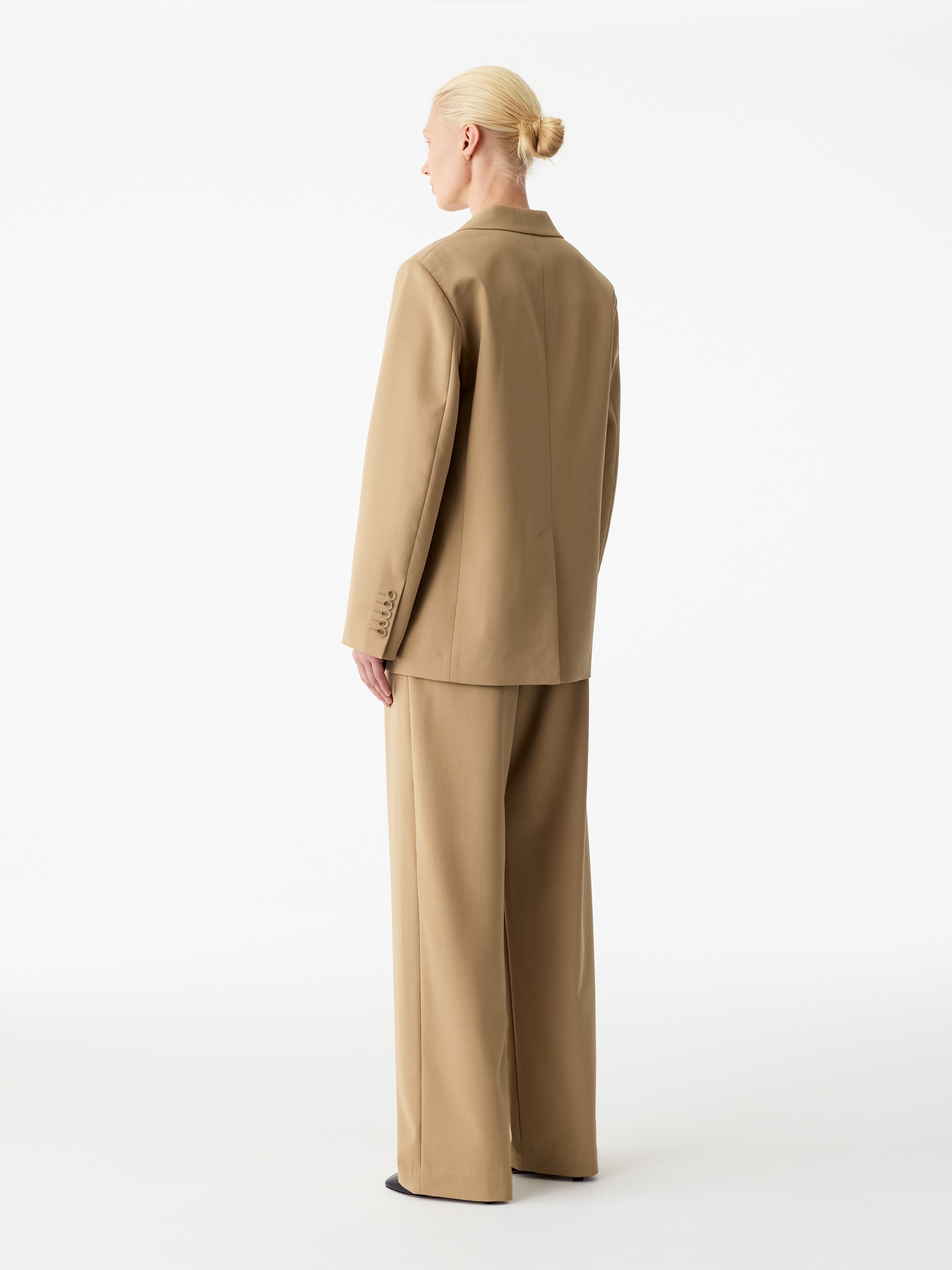 Marynarka oversize z mieszanki z wełną - Beżowy - Fason swobodny - women - StillMedia/Lookbook - 9