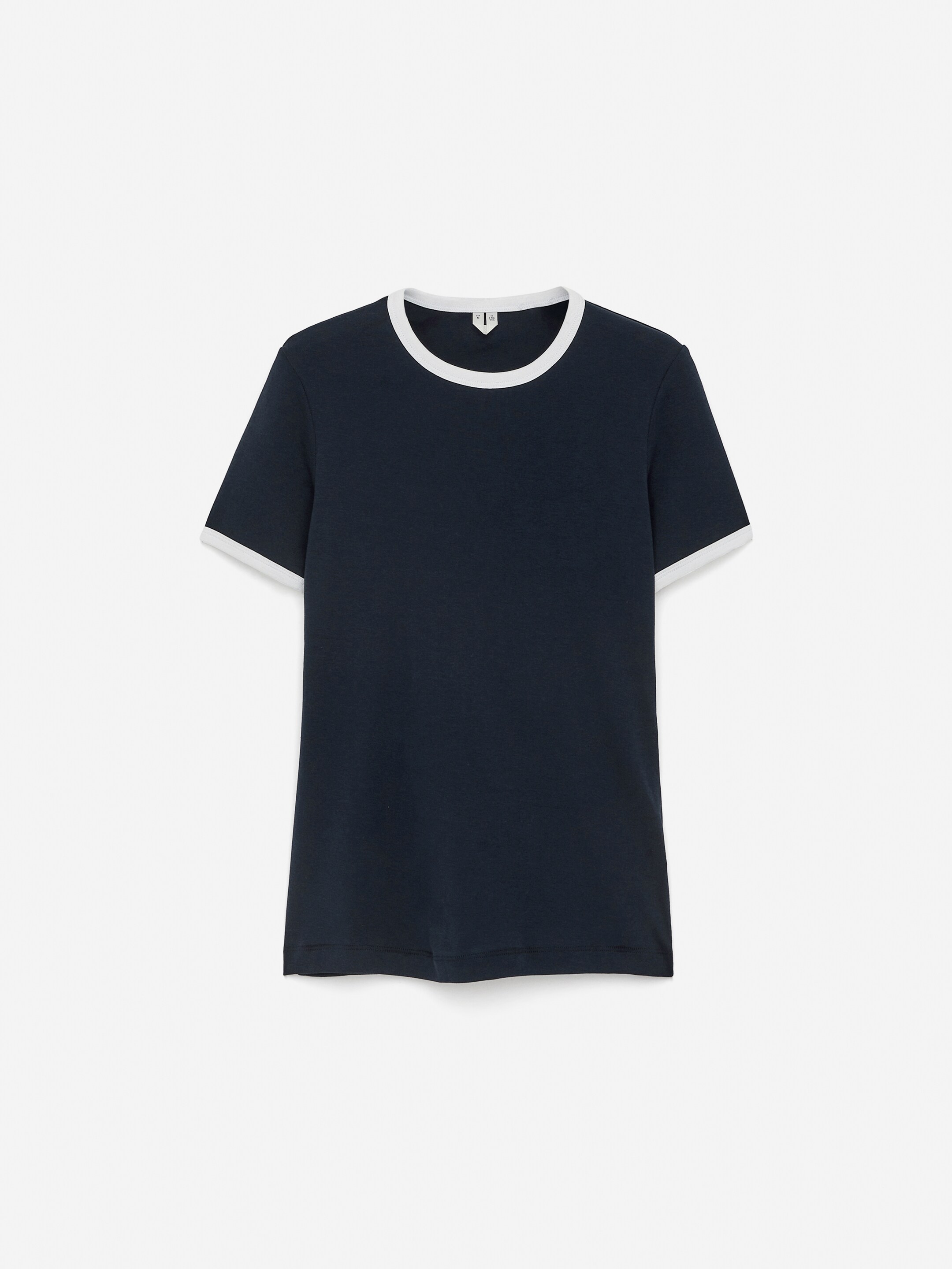 View larger image: Ribbed T-Shirt - Dark Blue/White - Ladies | H&M GB 5