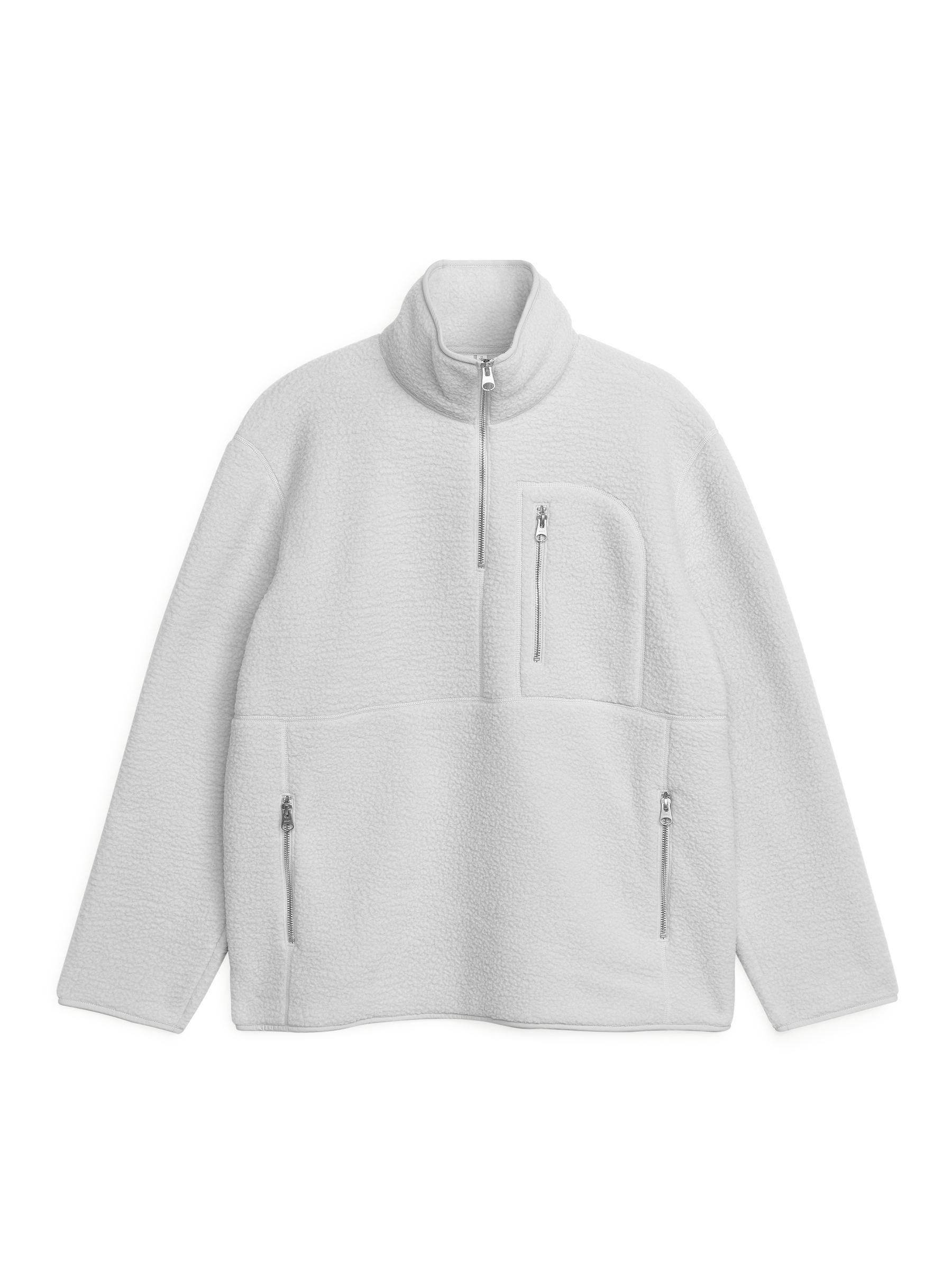 Half-Zip Fleece Jacket - Light Grey - Corte relajado - Men - StillMedia/DescriptiveStillLife - 1