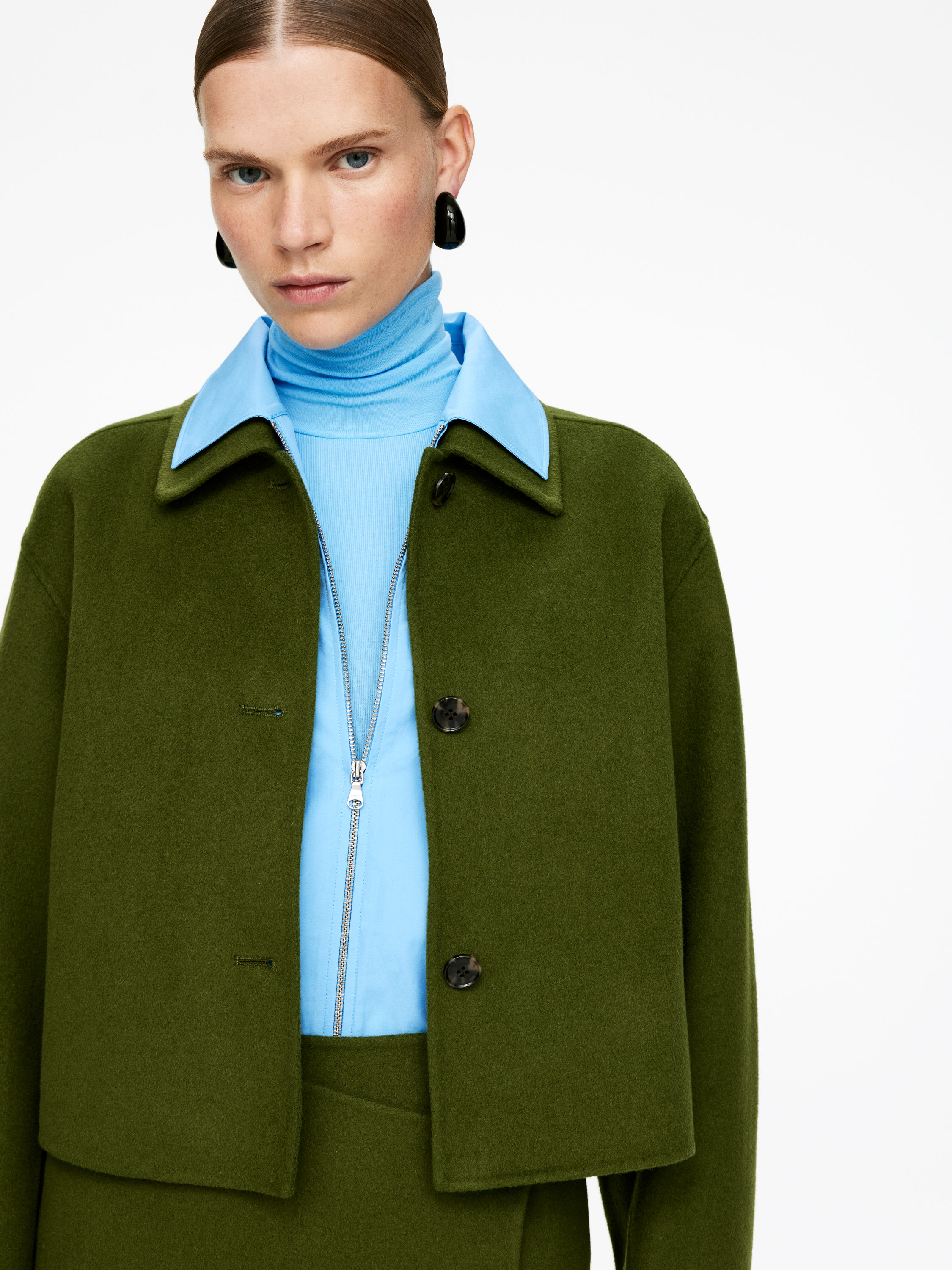 Doublé Wool-Blend Overshirt - Green - Regular fit - Women - StillMedia/Lookbook - 3