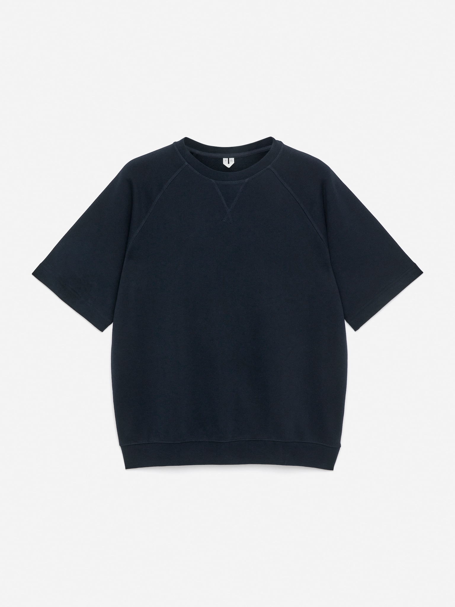 Sweat à manches courtes - Bleu foncé/Gris chiné - 2