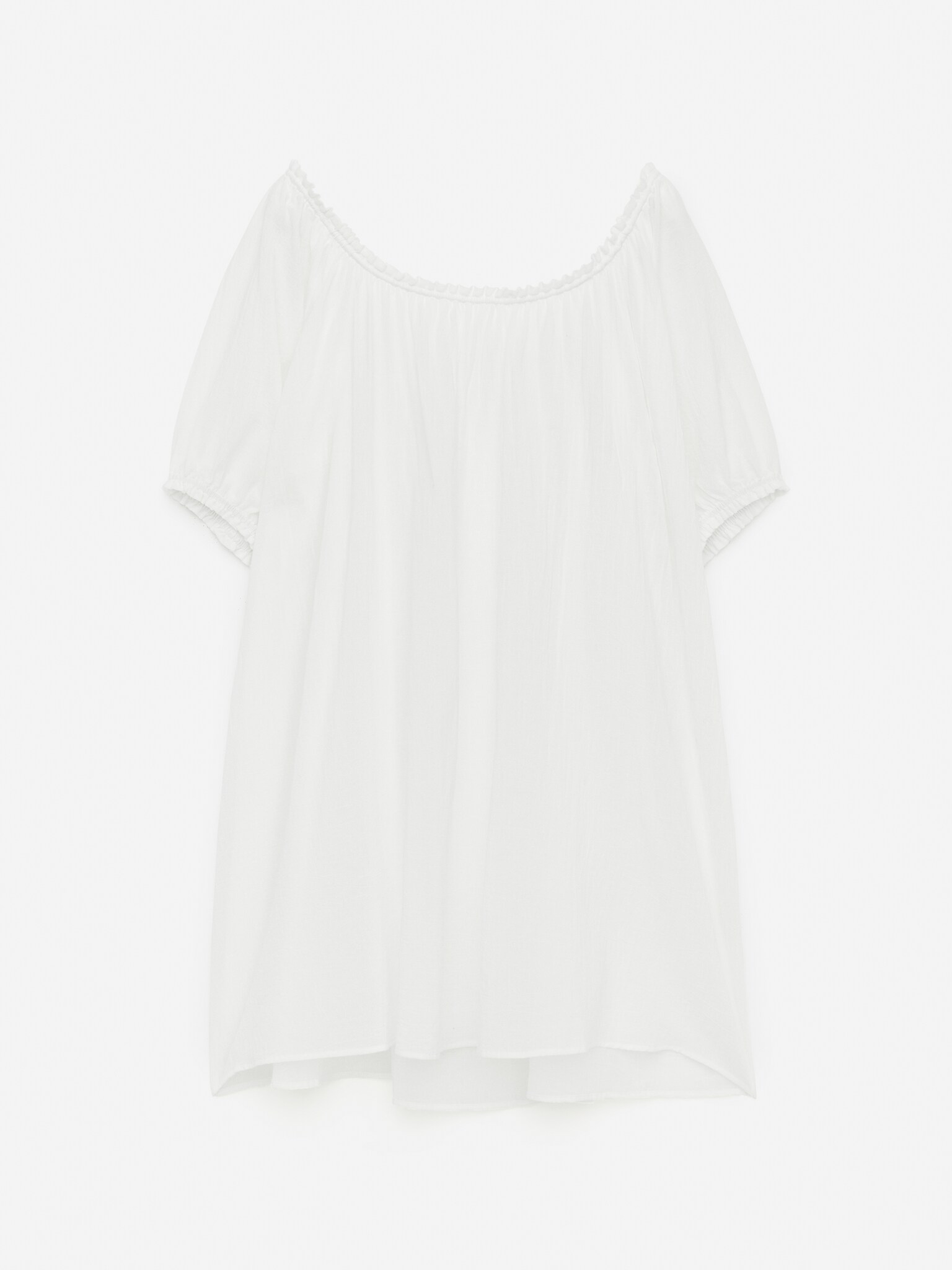 Robe de plage en voile de coton - Blanc cassé/Noir - 2
