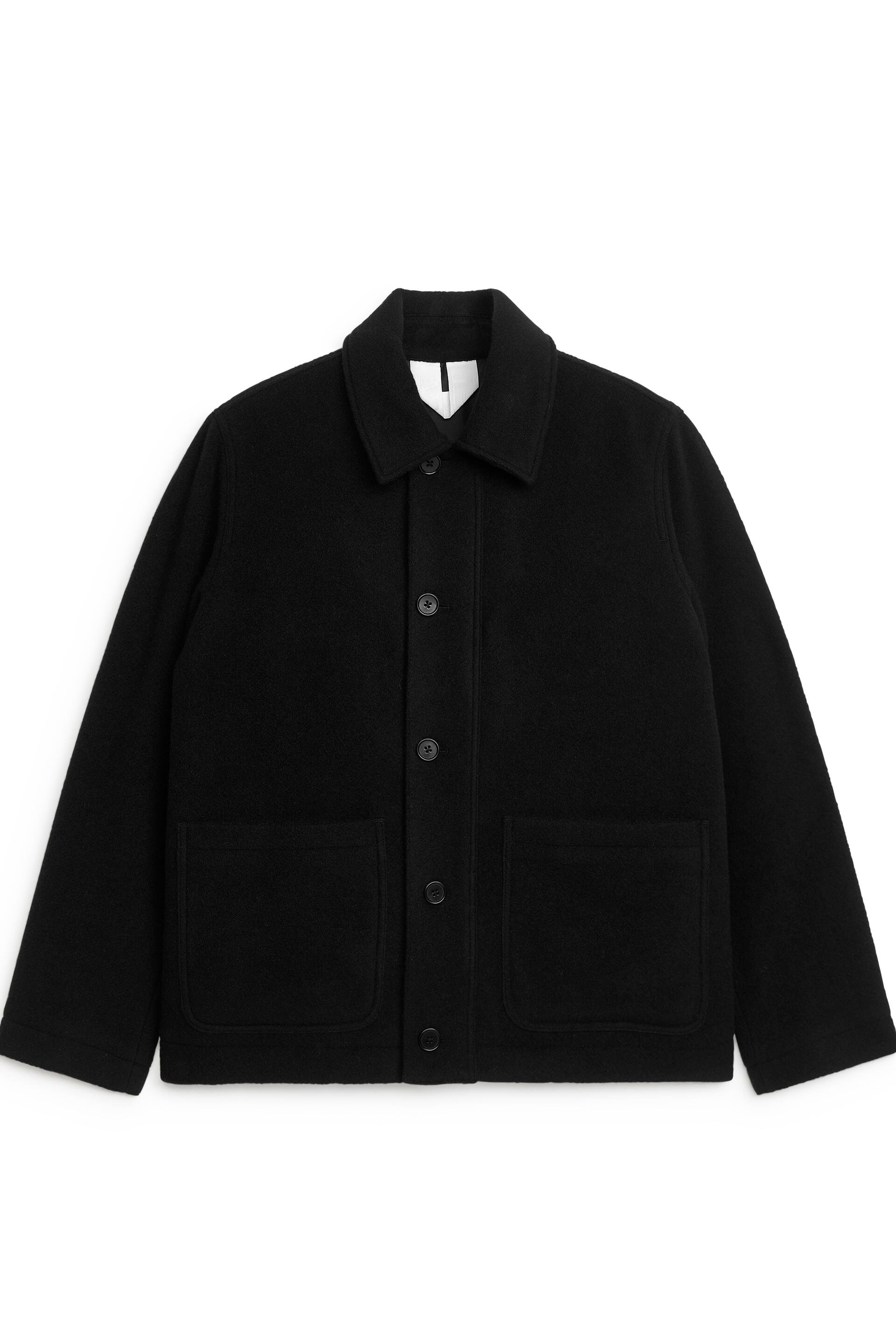 Visa större bild: Boxig jacka i ullblandning - Svart - HERR | H&M FI 1