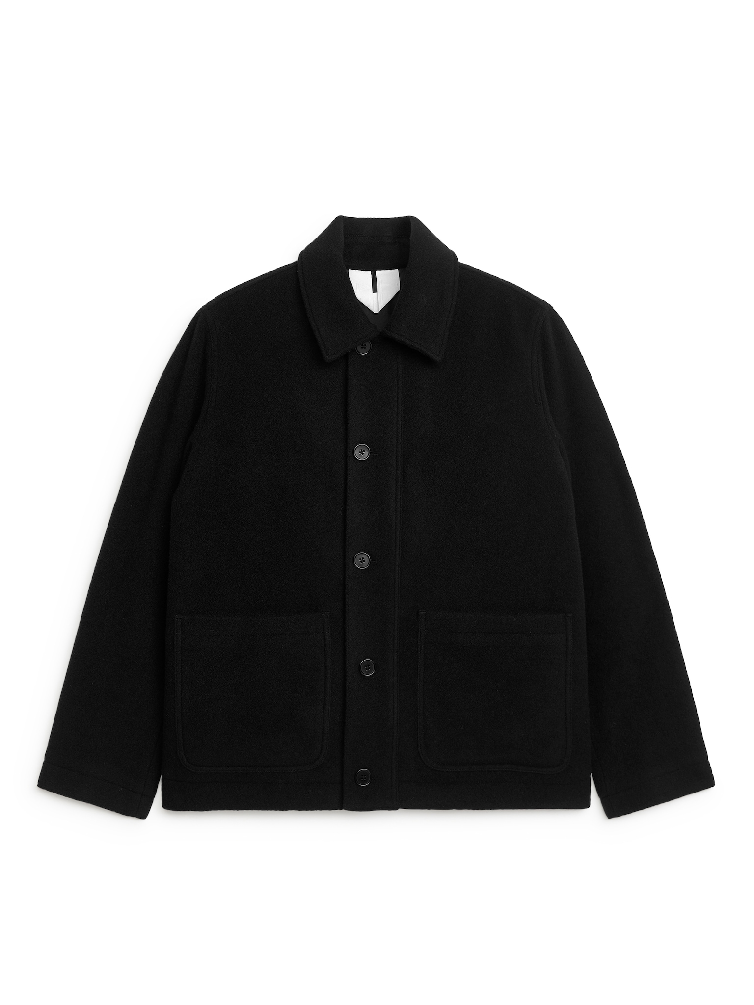 Boxy Wool-Blend Jacket - Black