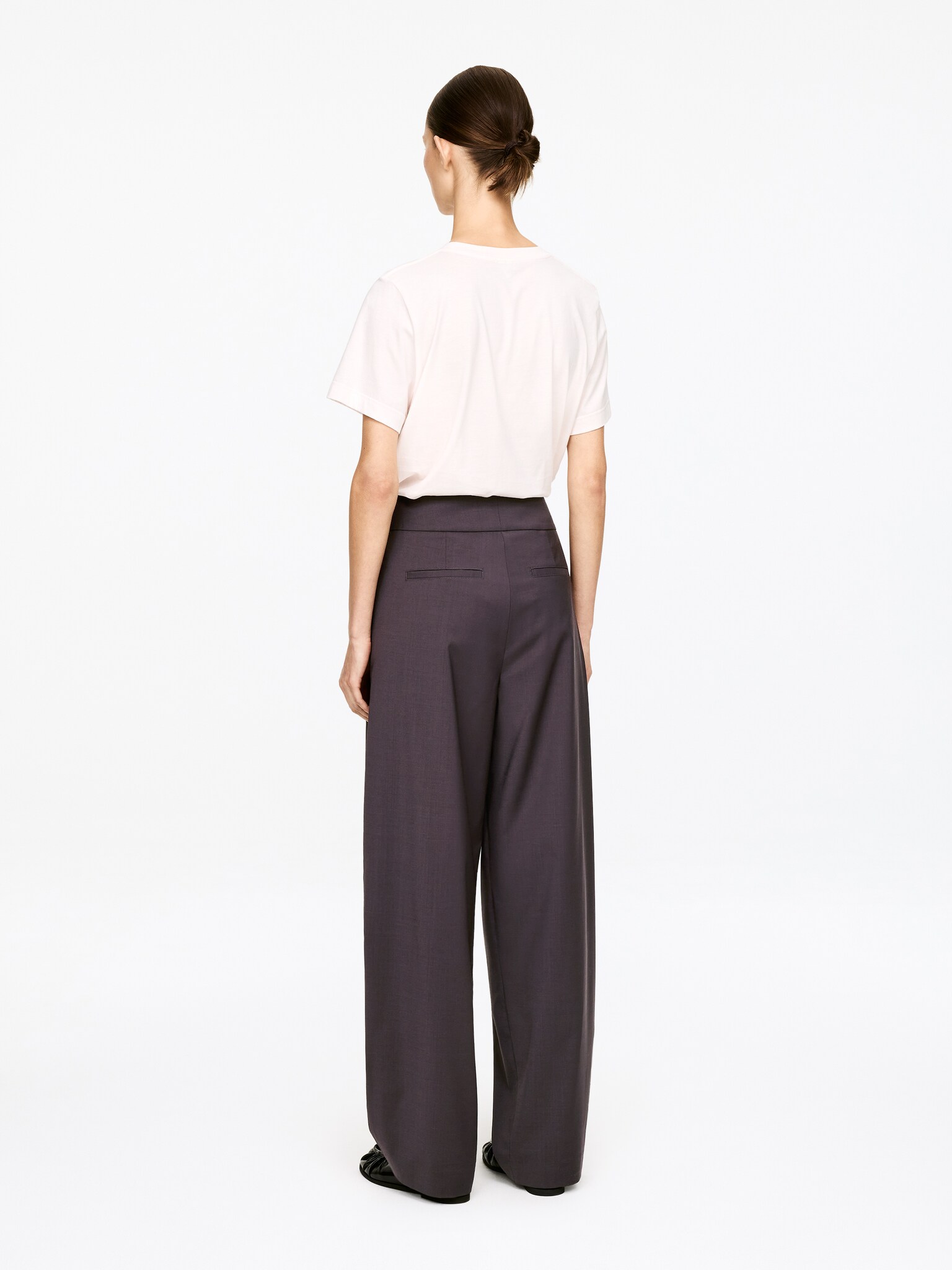 Pantalon tailleur portefeuille - Marron foncé - 3