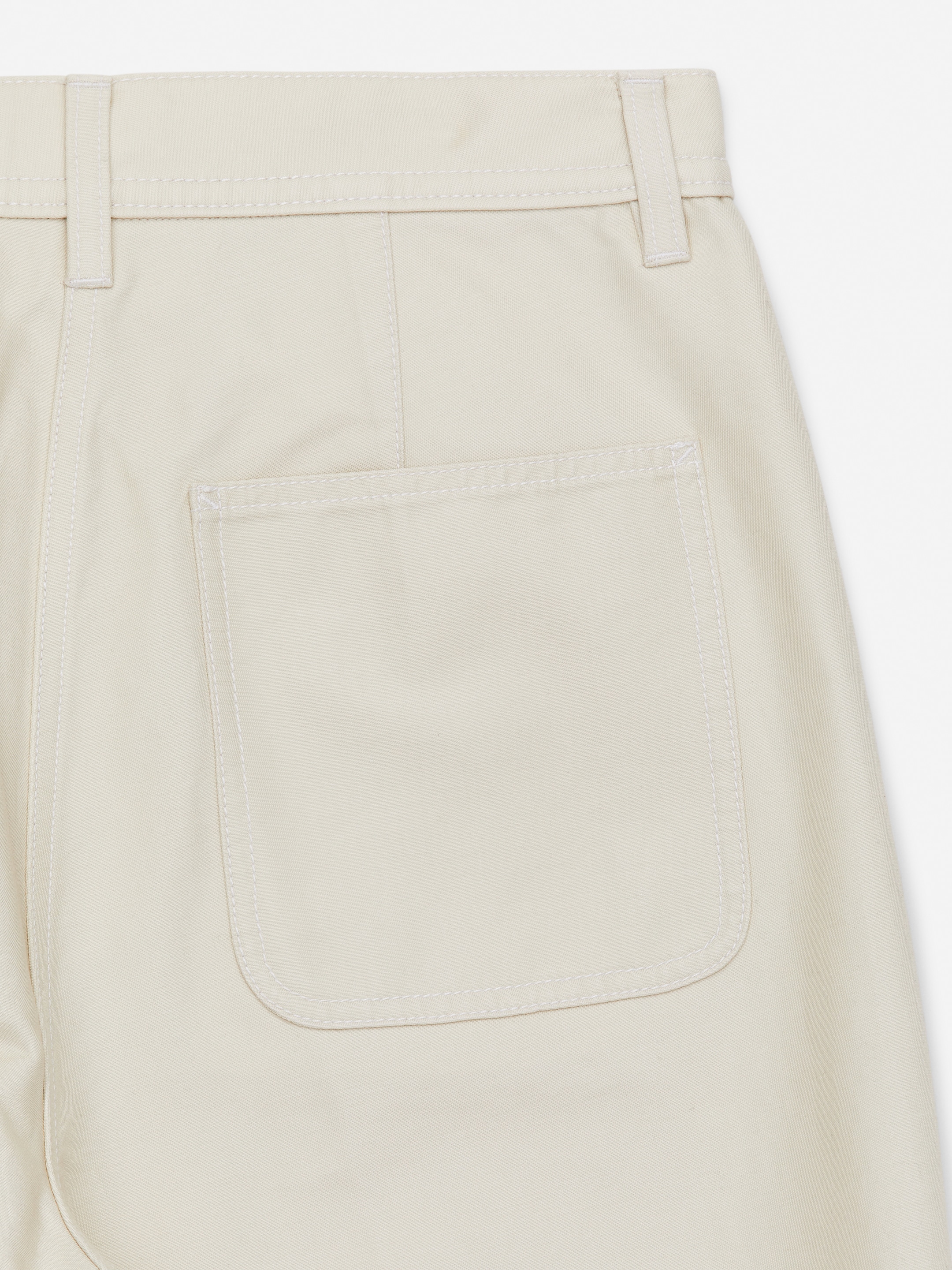 Cropped Cotton Trousers - Dusty White - Regular fit - Women - StillMedia/DescriptiveDetail - 2