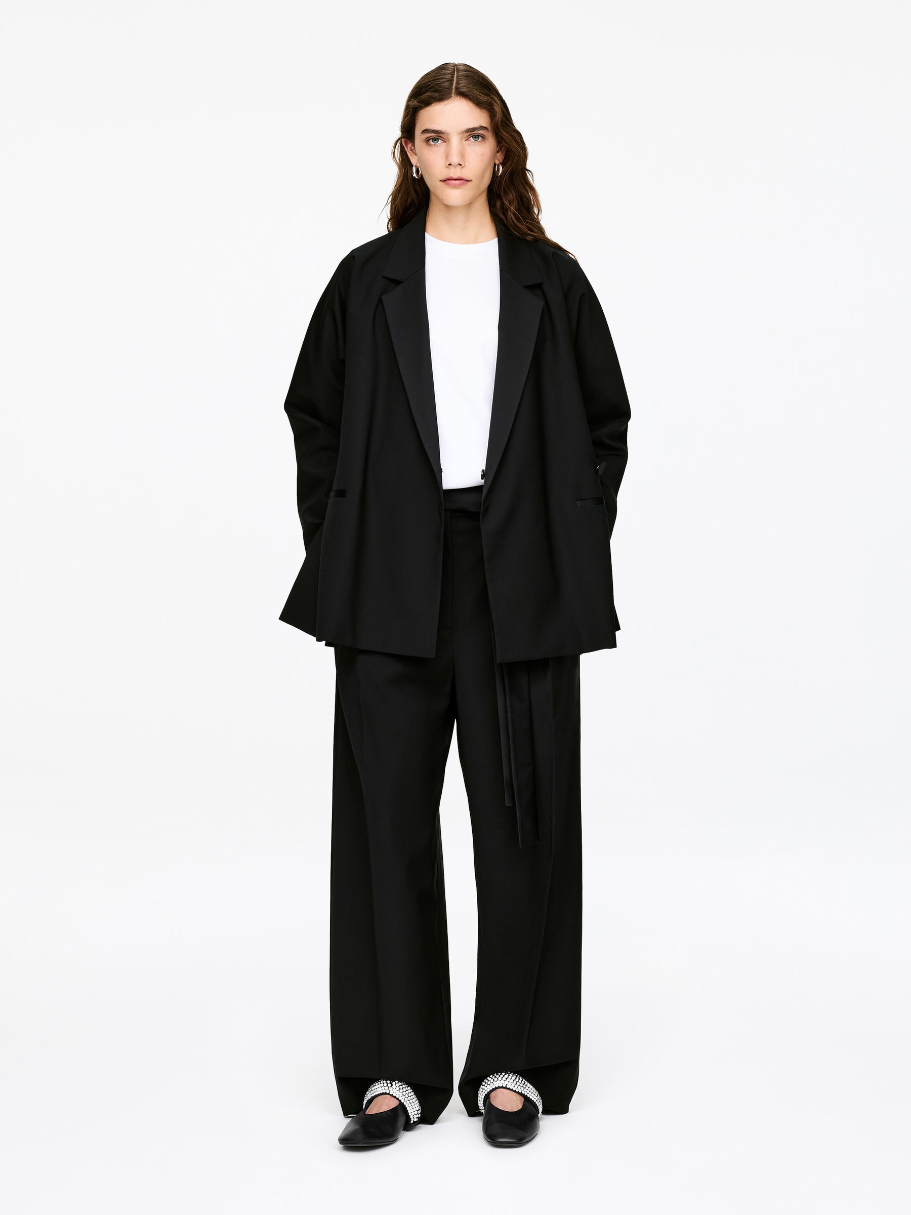 Ballerines en cuir avec strass - Noir - Femme - StillMedia/Lookbook - 7