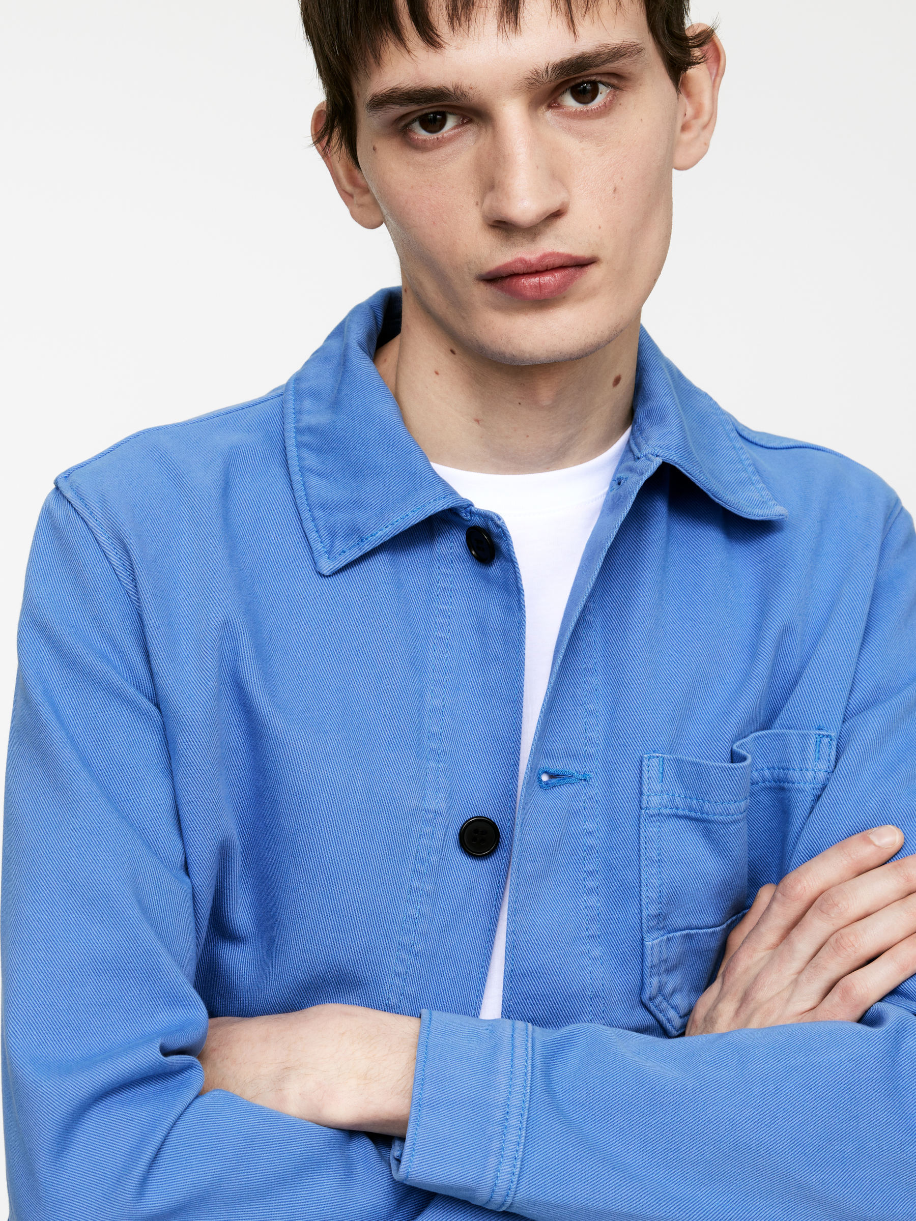 Overdyed Twill Overshirt - Blue - Regular fit - Men - StillMedia/Lookbook - 6