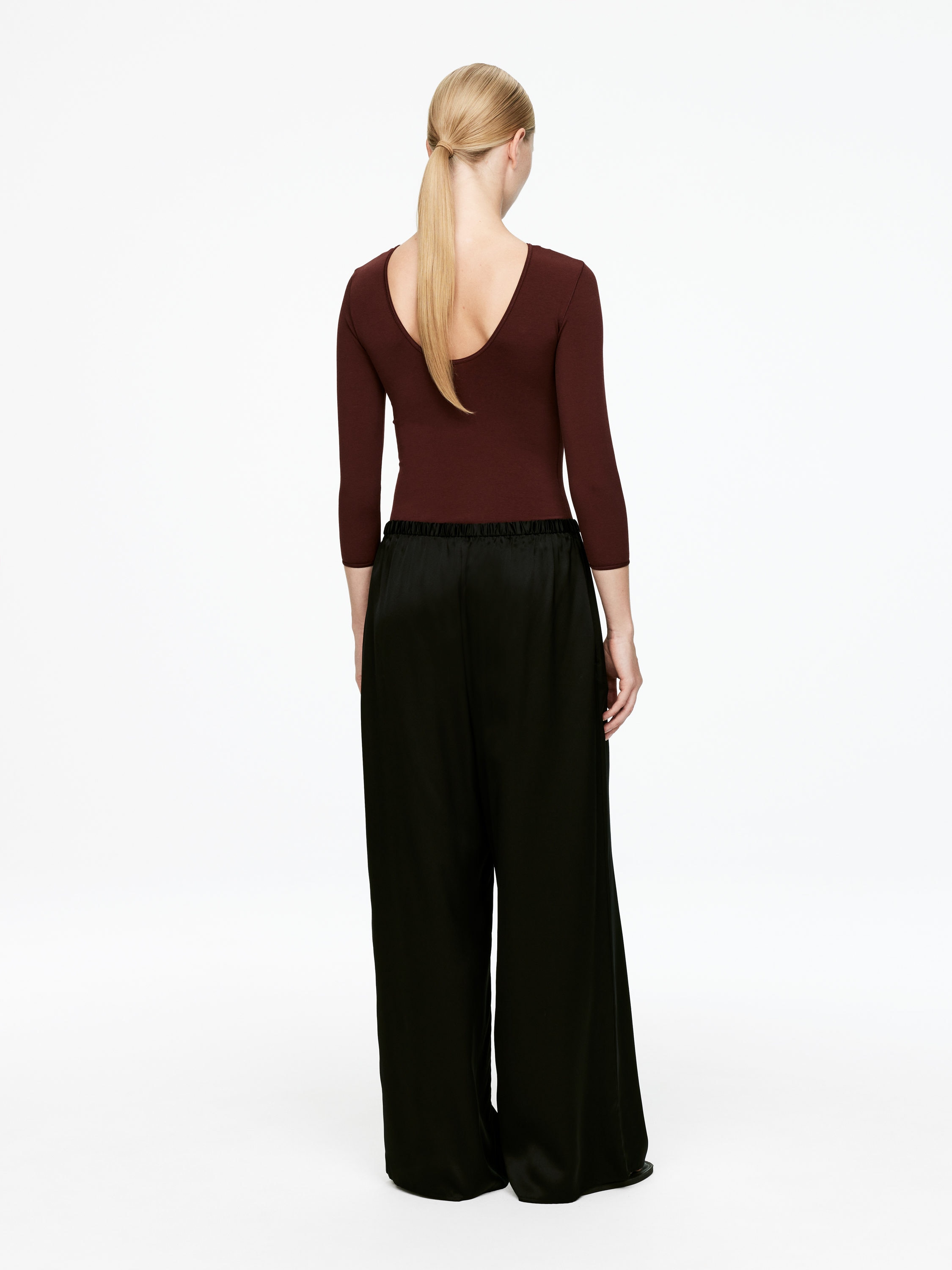 Long-Sleeve Bodysuit - Dark Brown - Slim fit - Women - StillMedia/Lookbook - 6