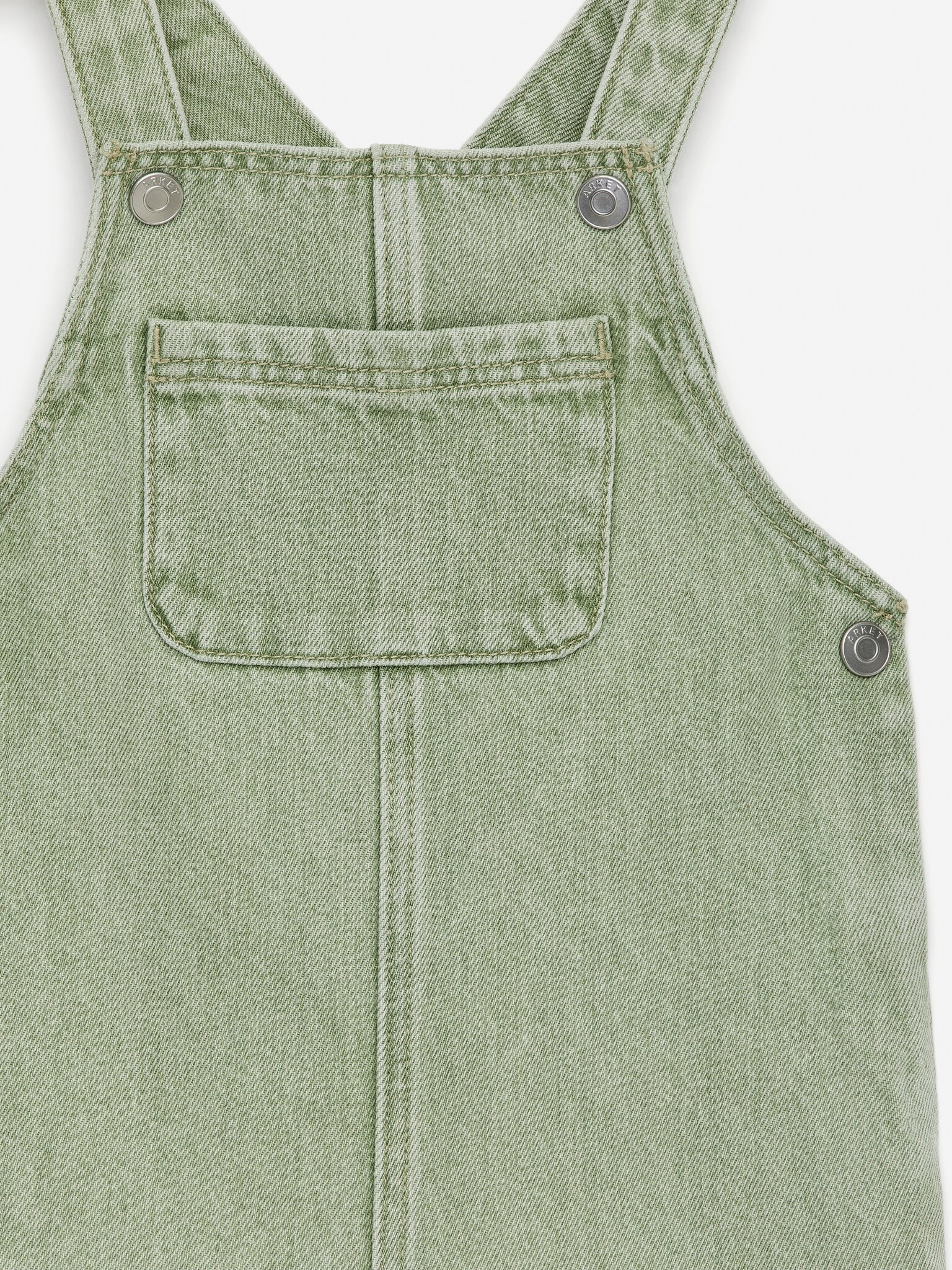 Salopette courte en coton - Vert délavé - 3