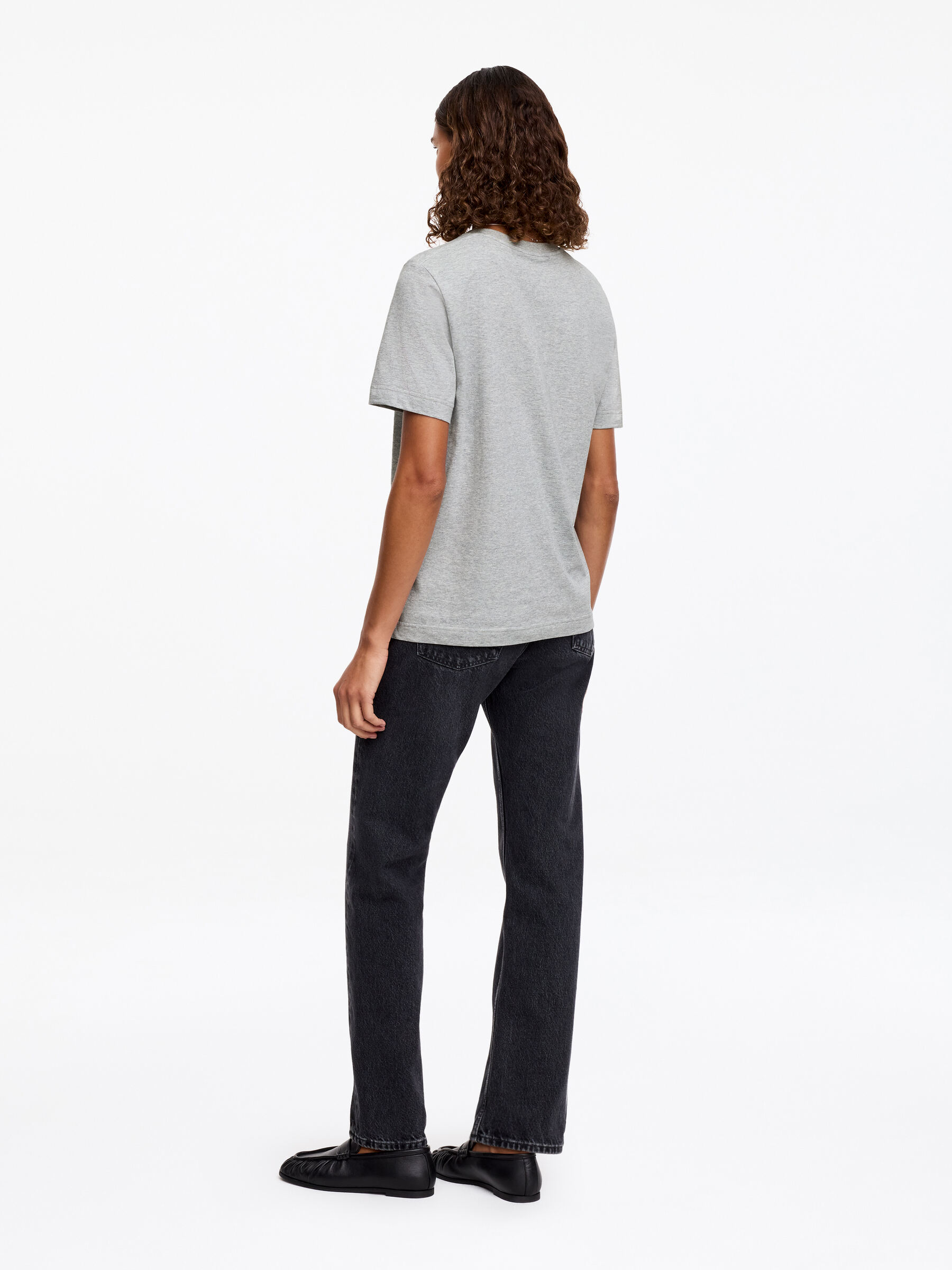T-shirt signature à manches courtes - Gris chiné - Regular fit - Femme - StillMedia/Lookbook - 46