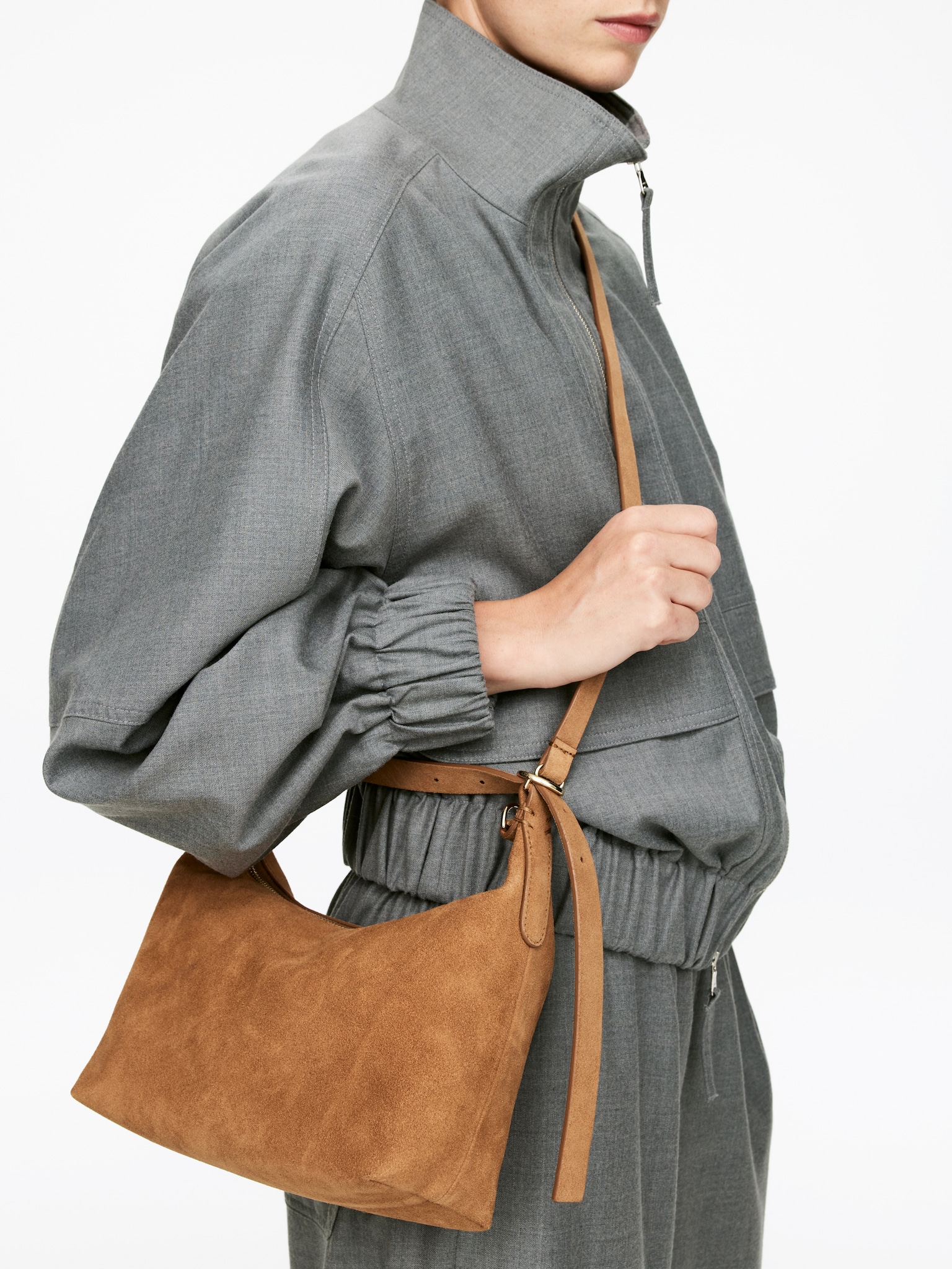 Suede Bag - Brown/Dark Brown/Khaki Green/Beige
