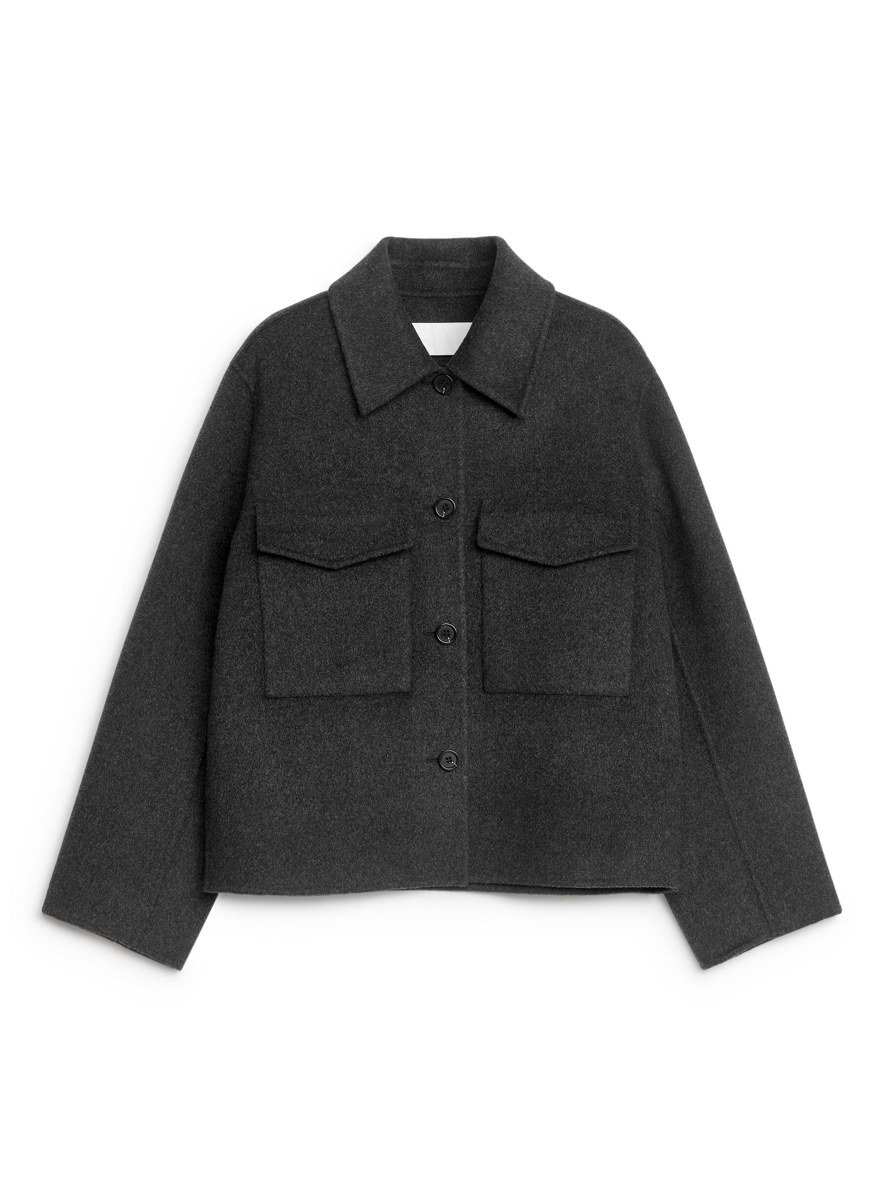 Double-Face Wool Overshirt - Dark Grey Melange - Regular fit - Women - StillMedia/DescriptiveStillLife - 2