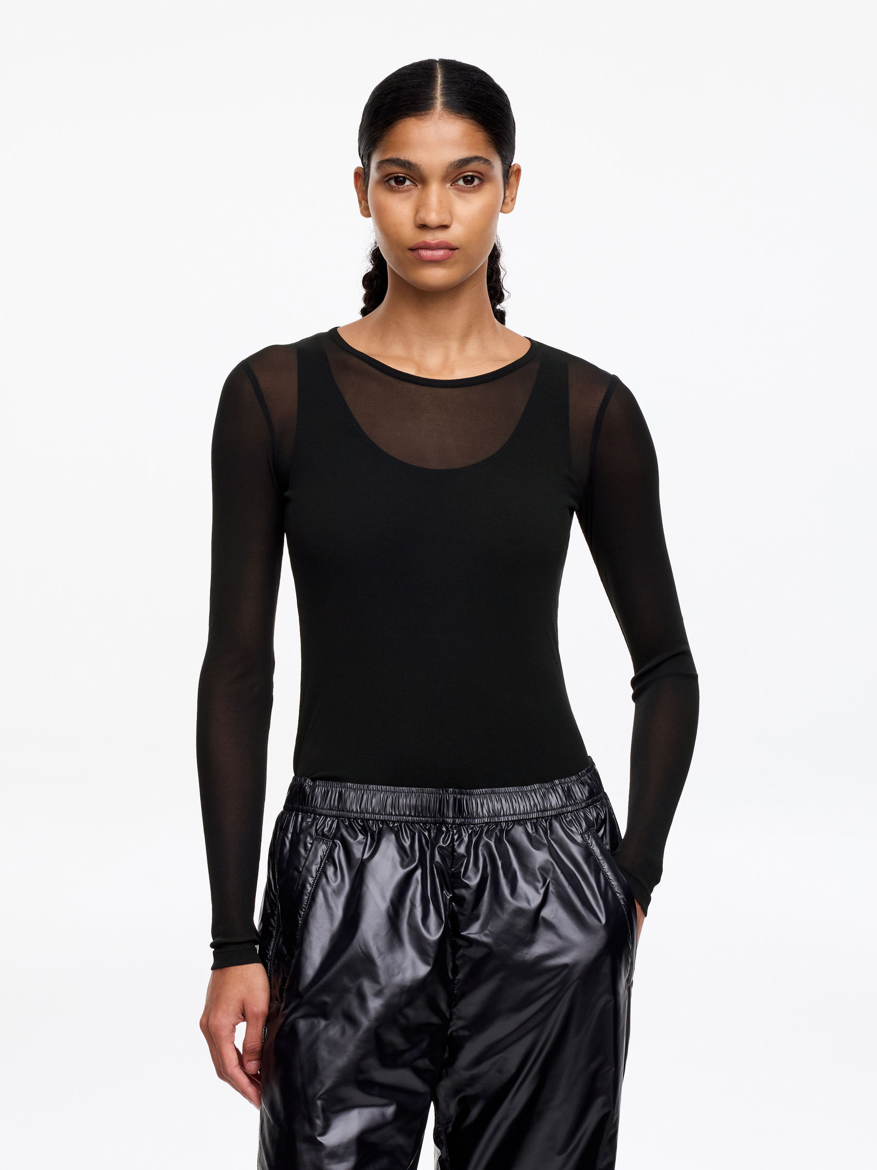 Sheer Silk Top-#333538-18166