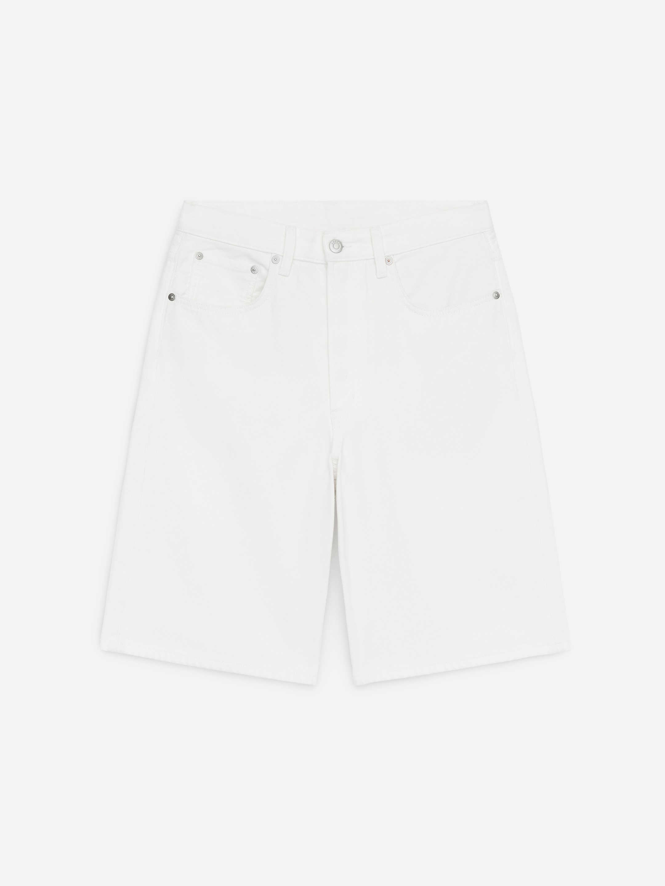 Långa denimshorts-Vit-19028