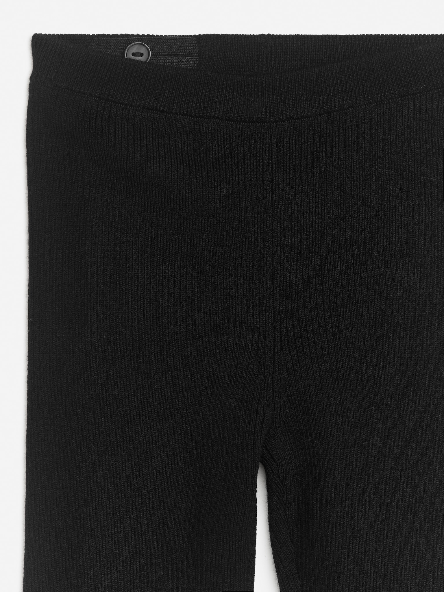Ribbade leggings i ullblandning - Svart/Grå/Melange - 3