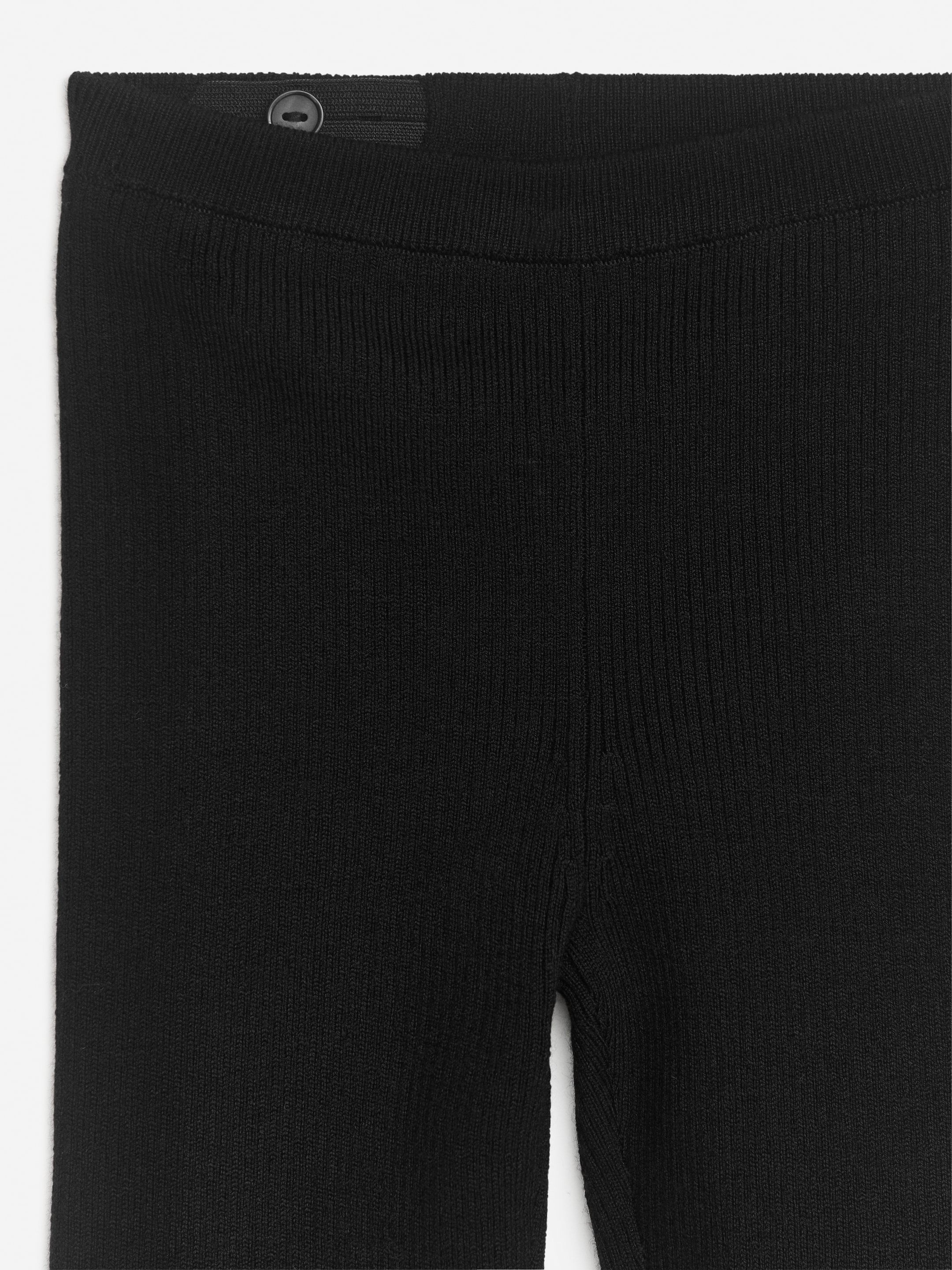 Visa större bild: Ribbade leggings i ullblandning - Svart - BARN | H&M FI 3