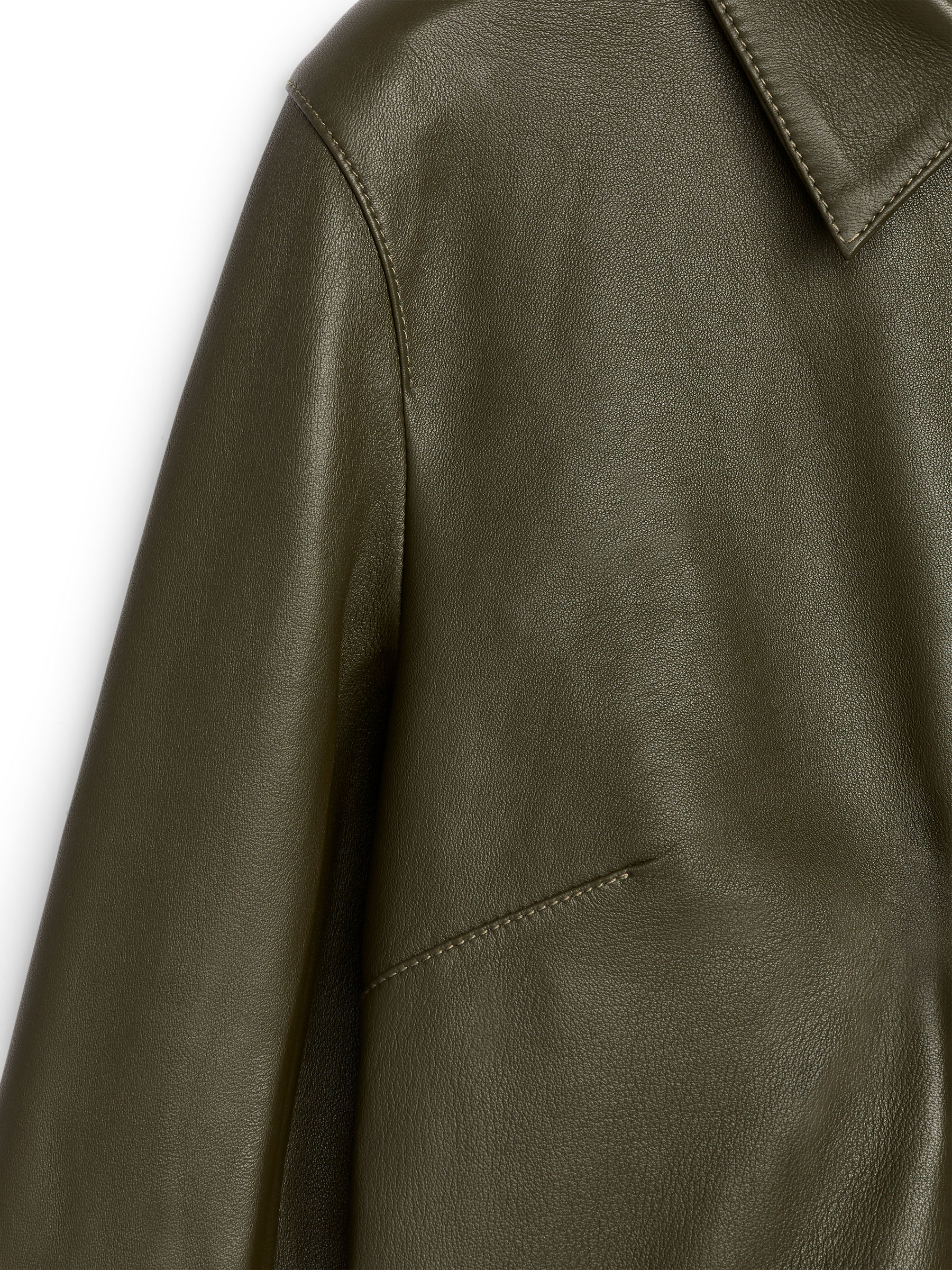 Chemise en cuir - Vert kaki - Regular fit - Femme - StillMedia/DescriptiveDetail - 2