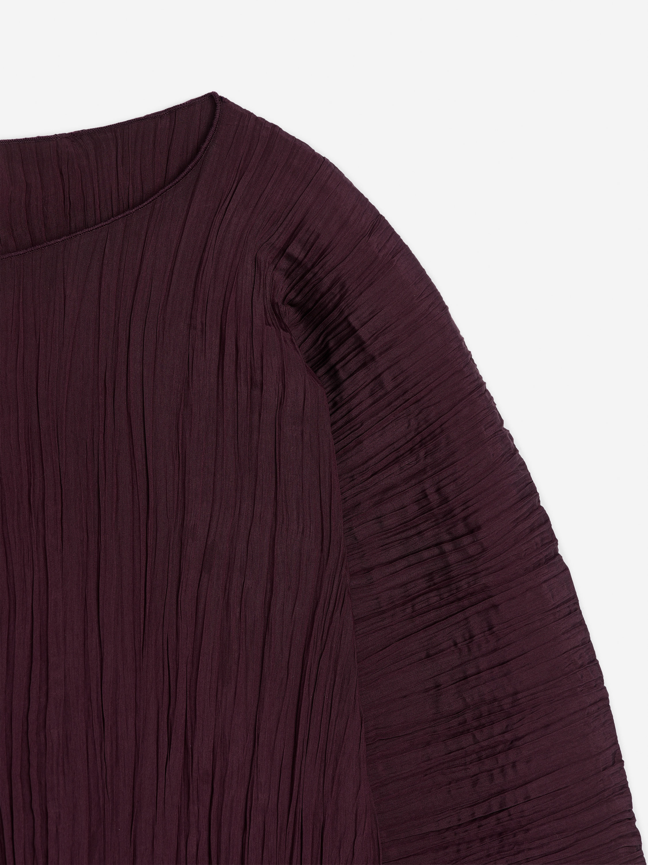 Volume-Sleeve Plissé Top - Burgundy - Regular fit - Women - StillMedia/DescriptiveDetail - 2